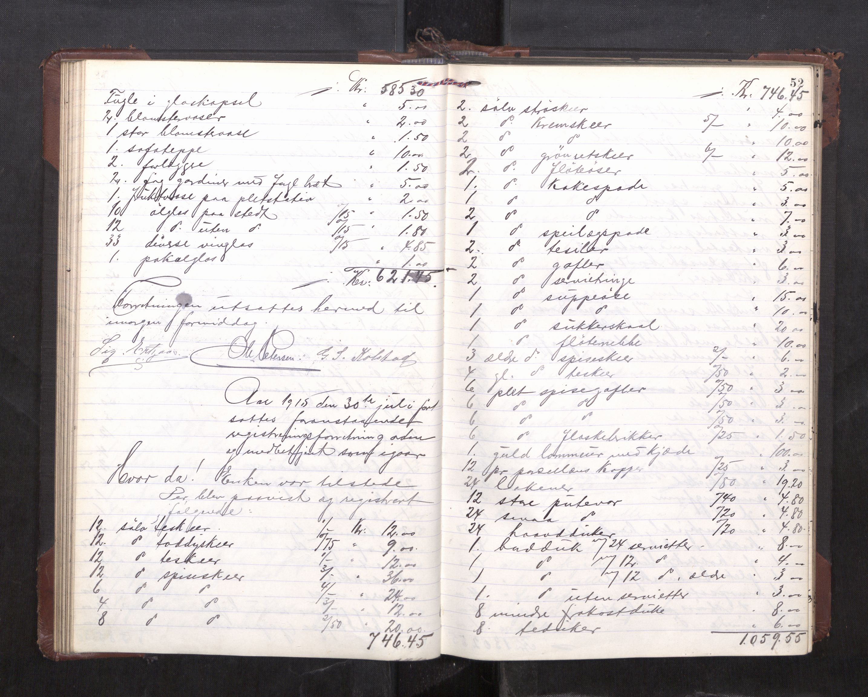 Trondheim byfogd, AV/SAT-A-0003/1/3/3C/L0036: Skifteregistreringsprotokoll - 14/4-24/9. (u/ register), 1915-1918, p. 52