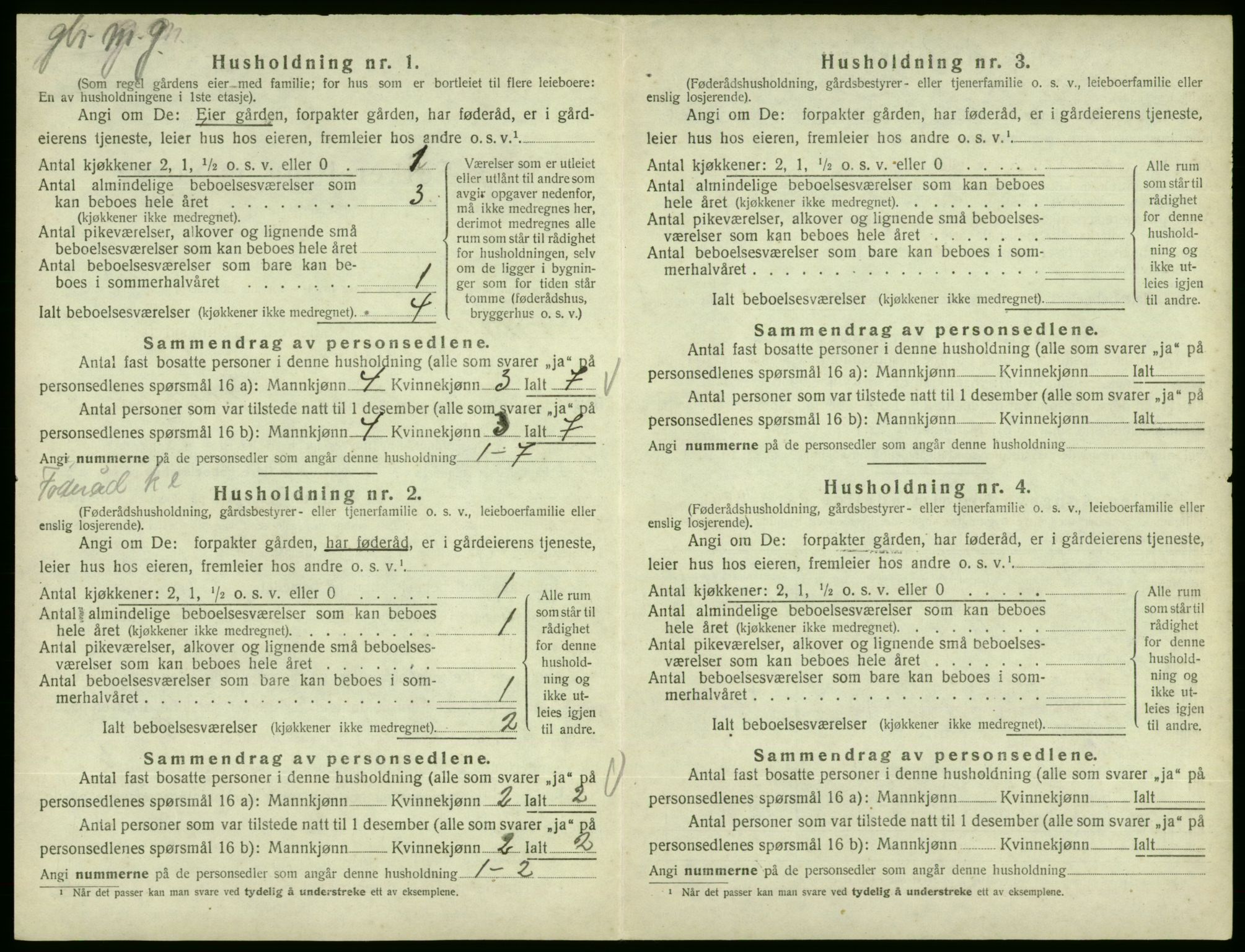 SAB, 1920 census for Fjelberg, 1920, p. 83