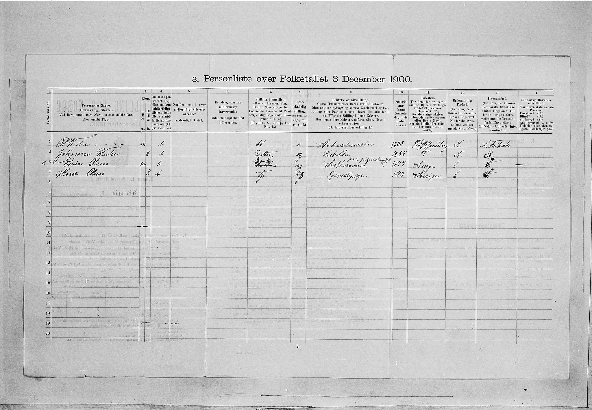 SAO, 1900 census for Kristiania, 1900, p. 45413