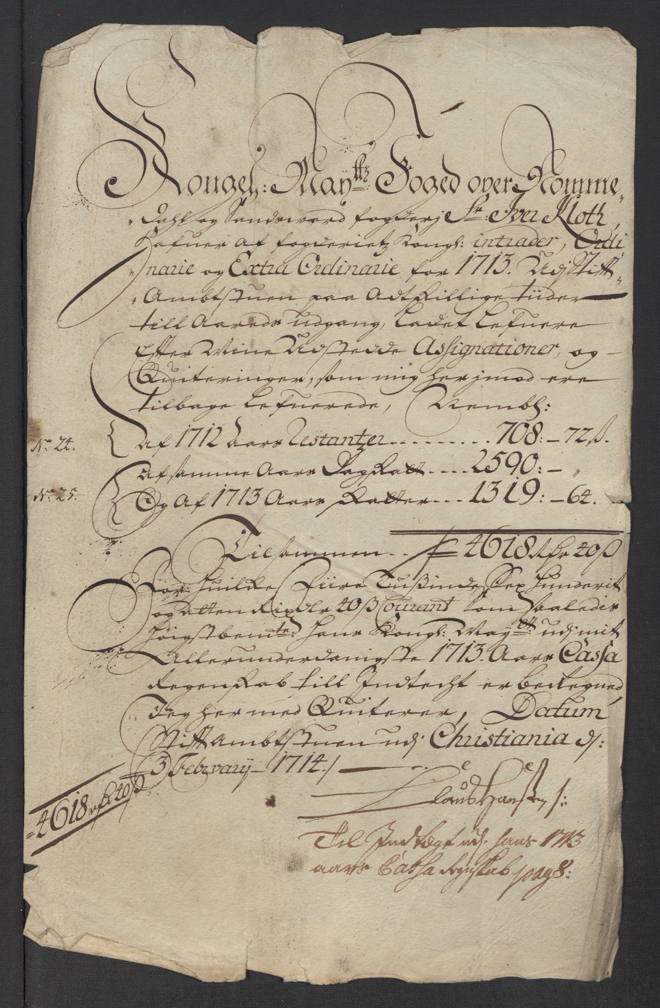 Rentekammeret inntil 1814, Reviderte regnskaper, Fogderegnskap, RA/EA-4092/R24/L1588: Fogderegnskap Numedal og Sandsvær, 1713, p. 379