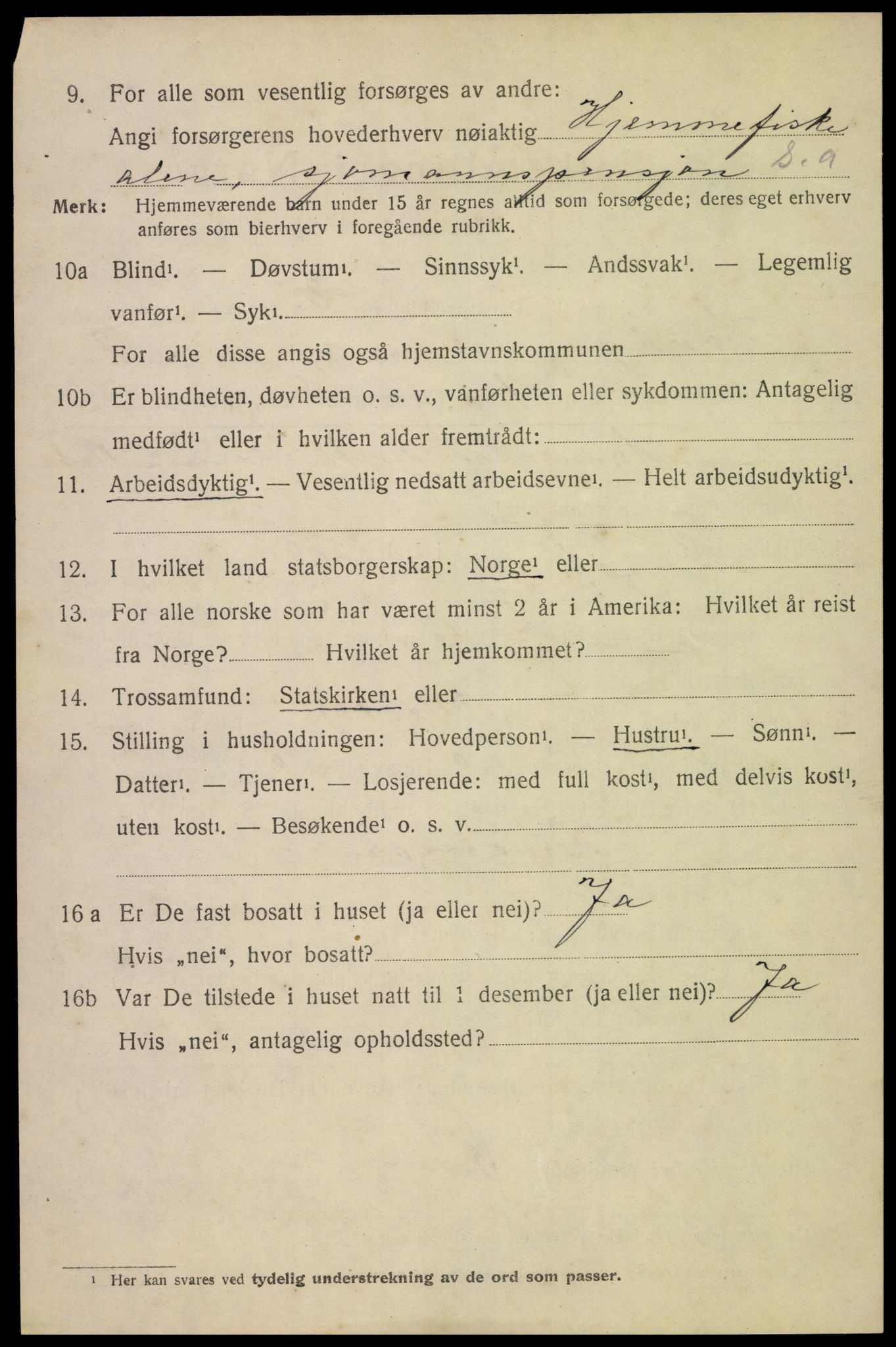 SAK, 1920 census for Høvåg, 1920, p. 4137