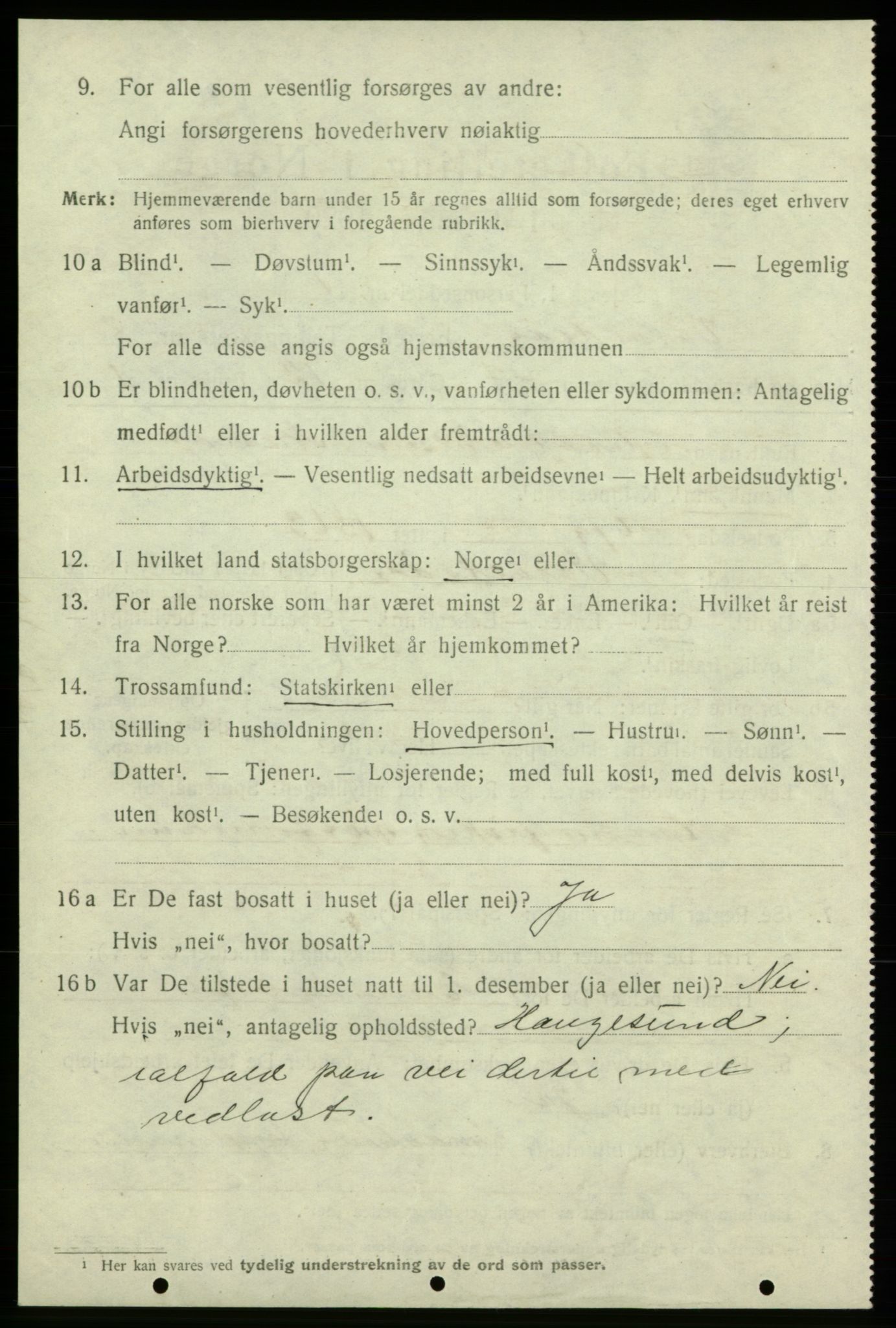 SAB, 1920 census for Varaldsøy, 1920, p. 1248