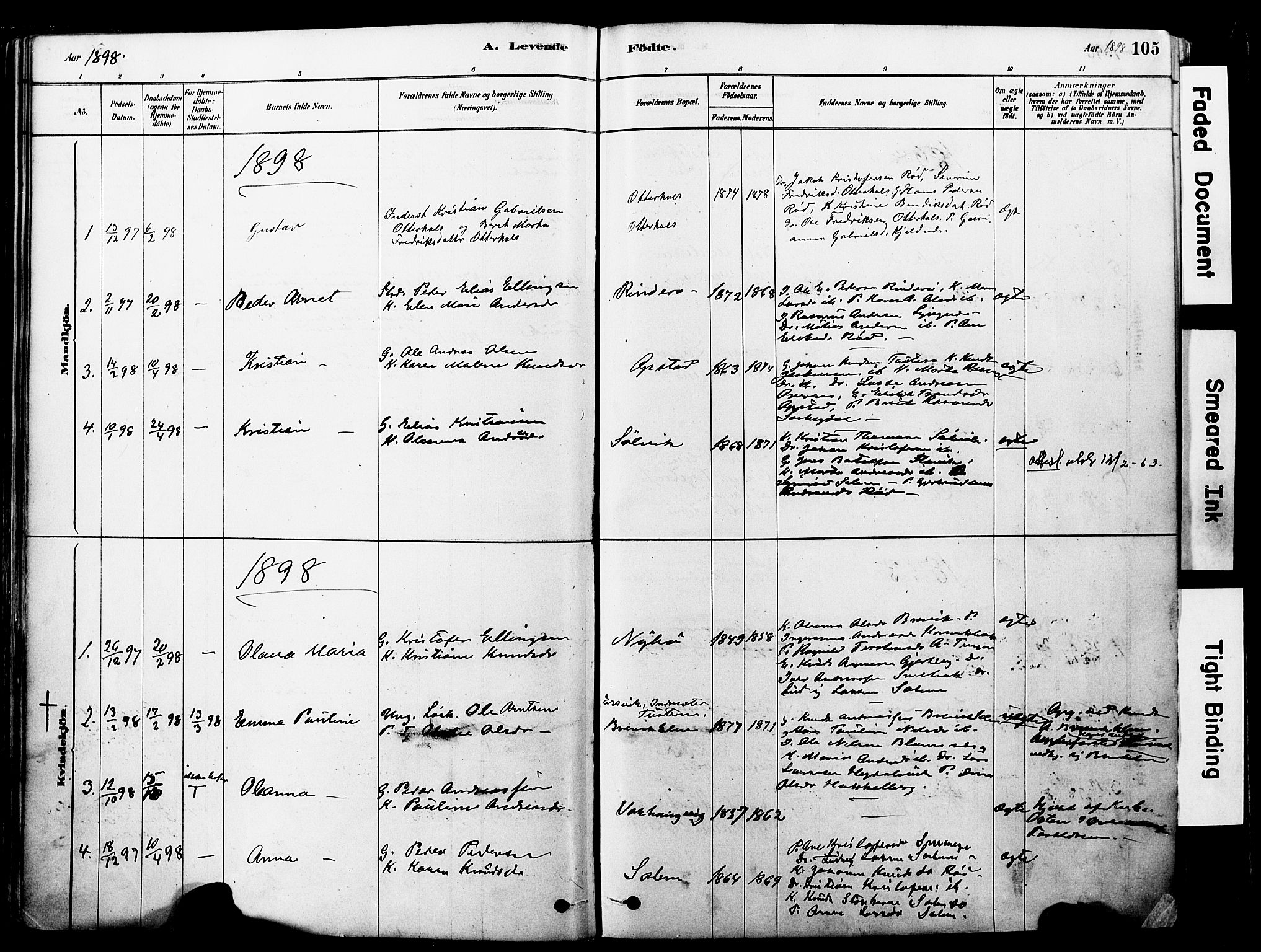 Ministerialprotokoller, klokkerbøker og fødselsregistre - Møre og Romsdal, SAT/A-1454/560/L0721: Parish register (official) no. 560A05, 1878-1917, p. 105