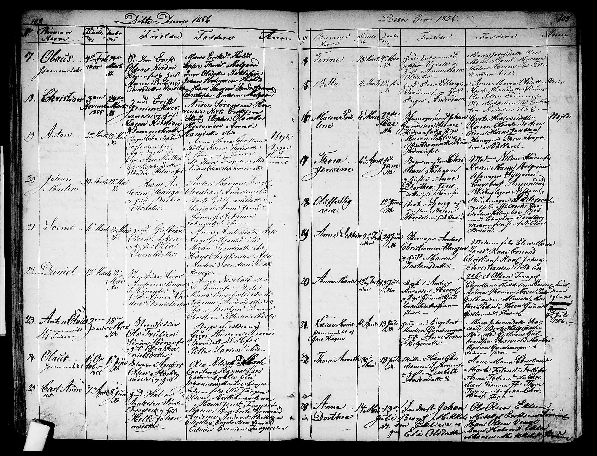 Norderhov kirkebøker, AV/SAKO-A-237/G/Ga/L0005: Parish register (copy) no. I 5, 1849-1863, p. 102-103