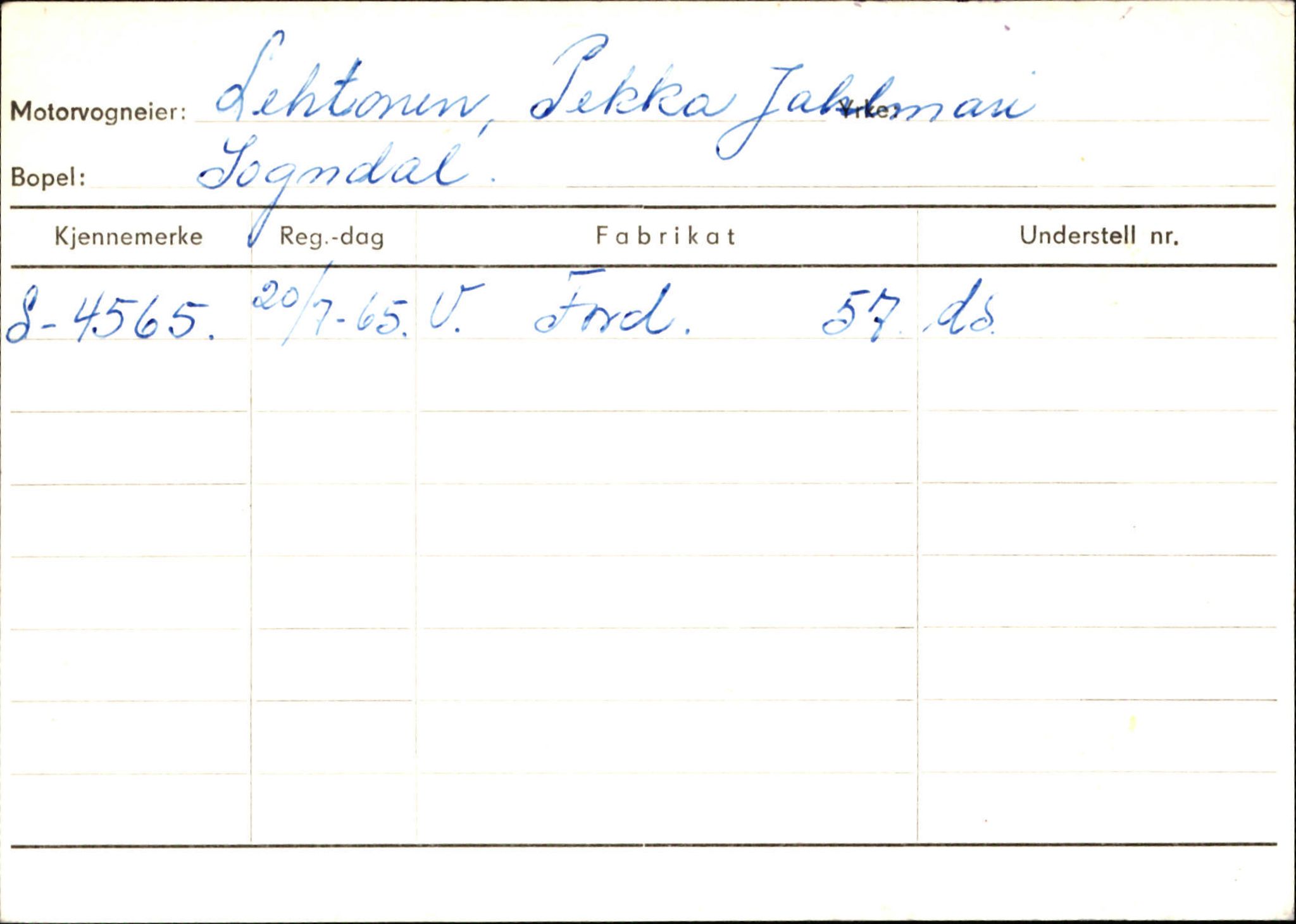 Statens vegvesen, Sogn og Fjordane vegkontor, SAB/A-5301/4/F/L0124: Eigarregister Sogndal A-U, 1945-1975, p. 1443