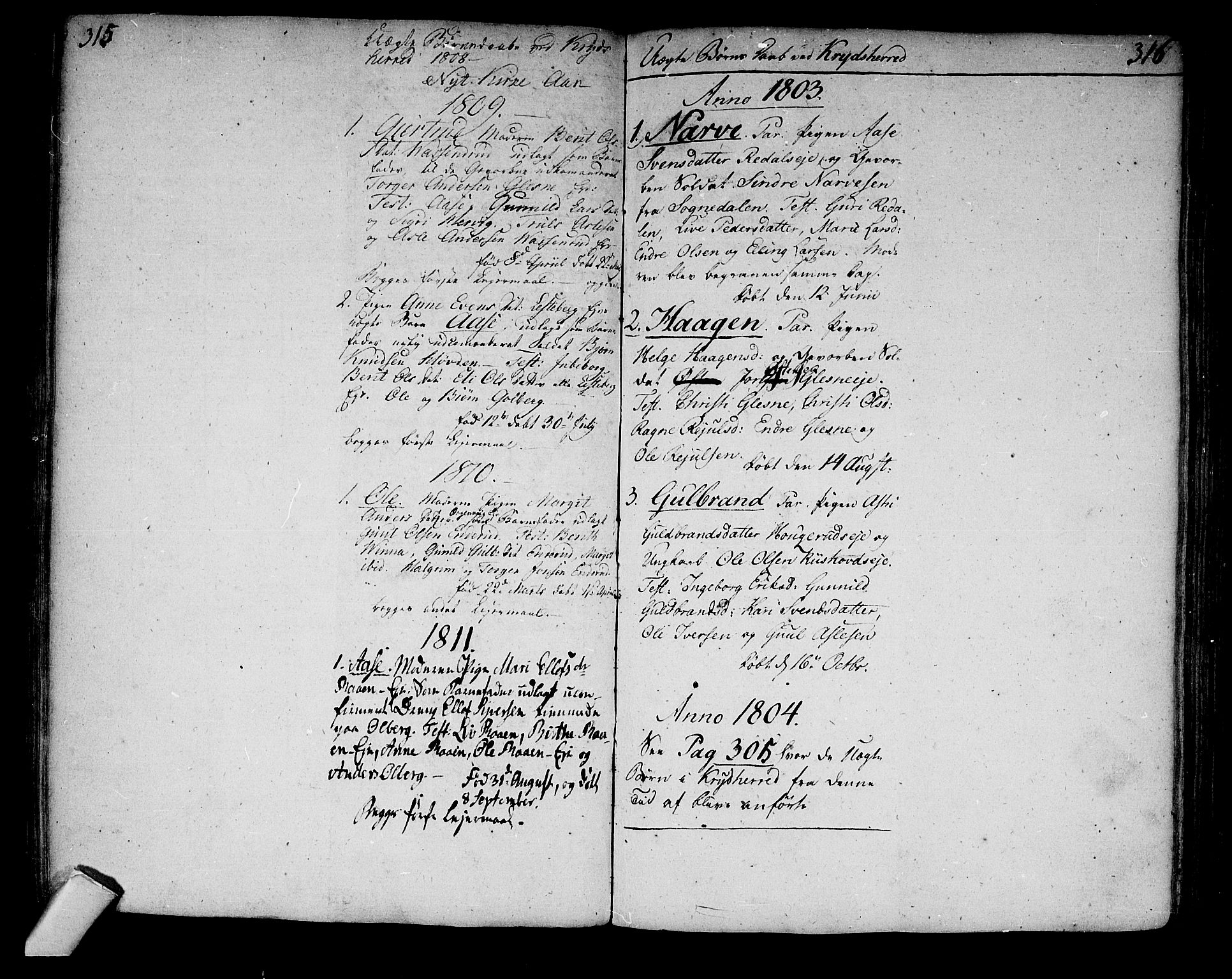 Sigdal kirkebøker, SAKO/A-245/F/Fa/L0003: Parish register (official) no. I 3, 1793-1811, p. 315-316