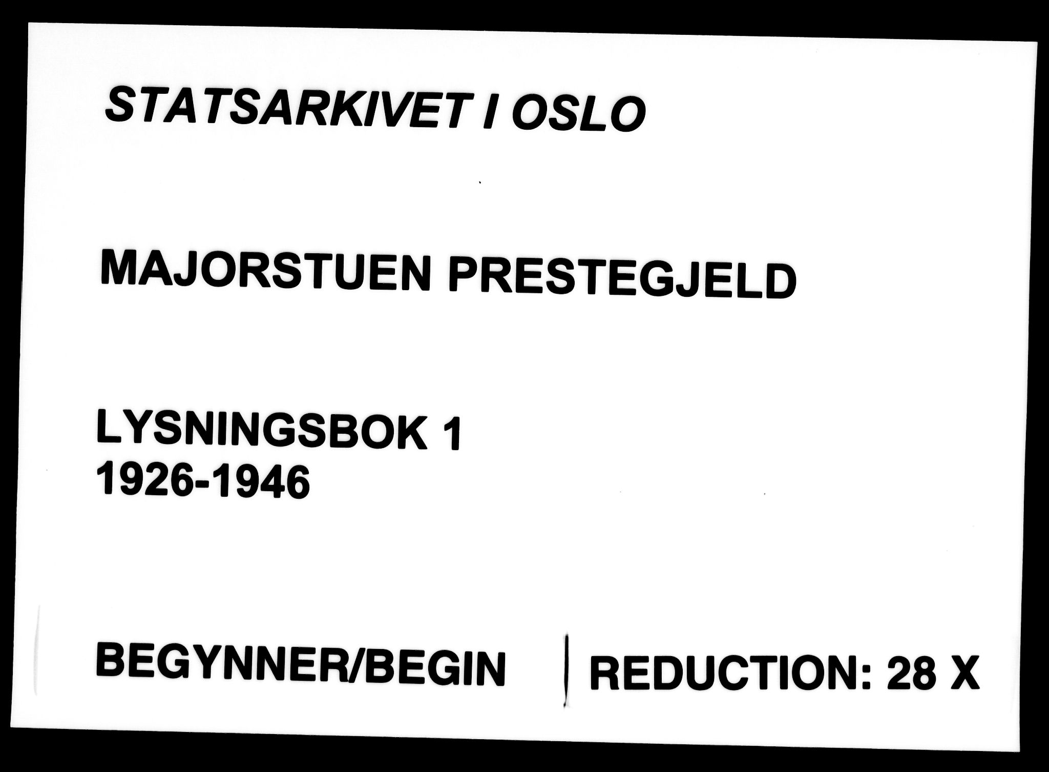 Majorstuen prestekontor Kirkebøker, SAO/A-10868/H/Ha/L0001: Banns register no. 1, 1926-1946