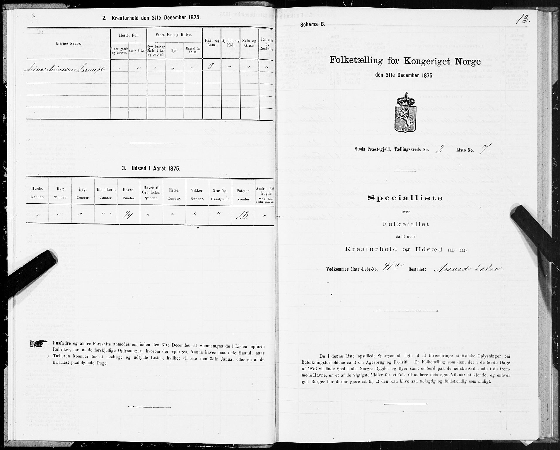 SAT, 1875 census for 1734P Stod, 1875, p. 2013