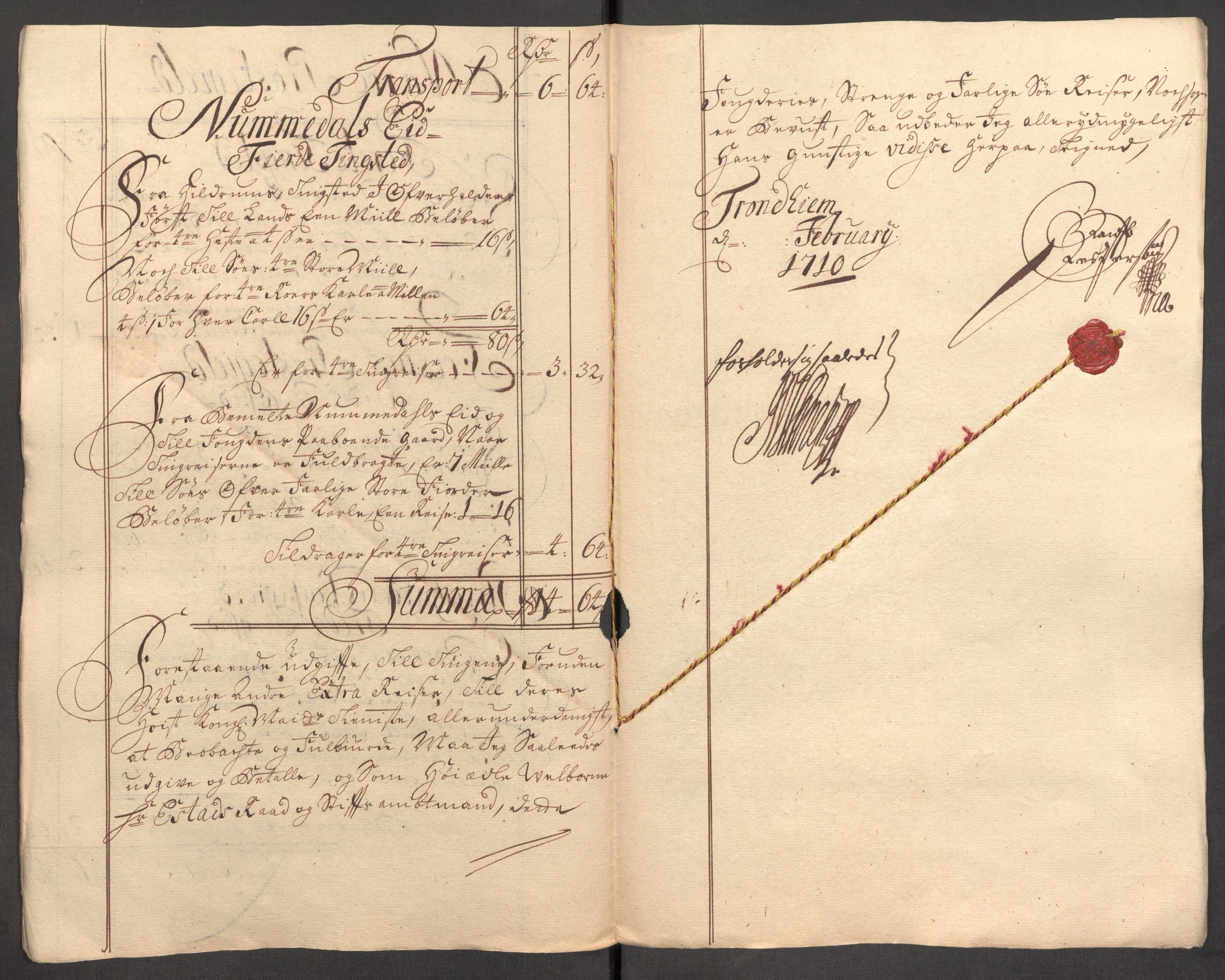 Rentekammeret inntil 1814, Reviderte regnskaper, Fogderegnskap, RA/EA-4092/R64/L4431: Fogderegnskap Namdal, 1709-1710, p. 210