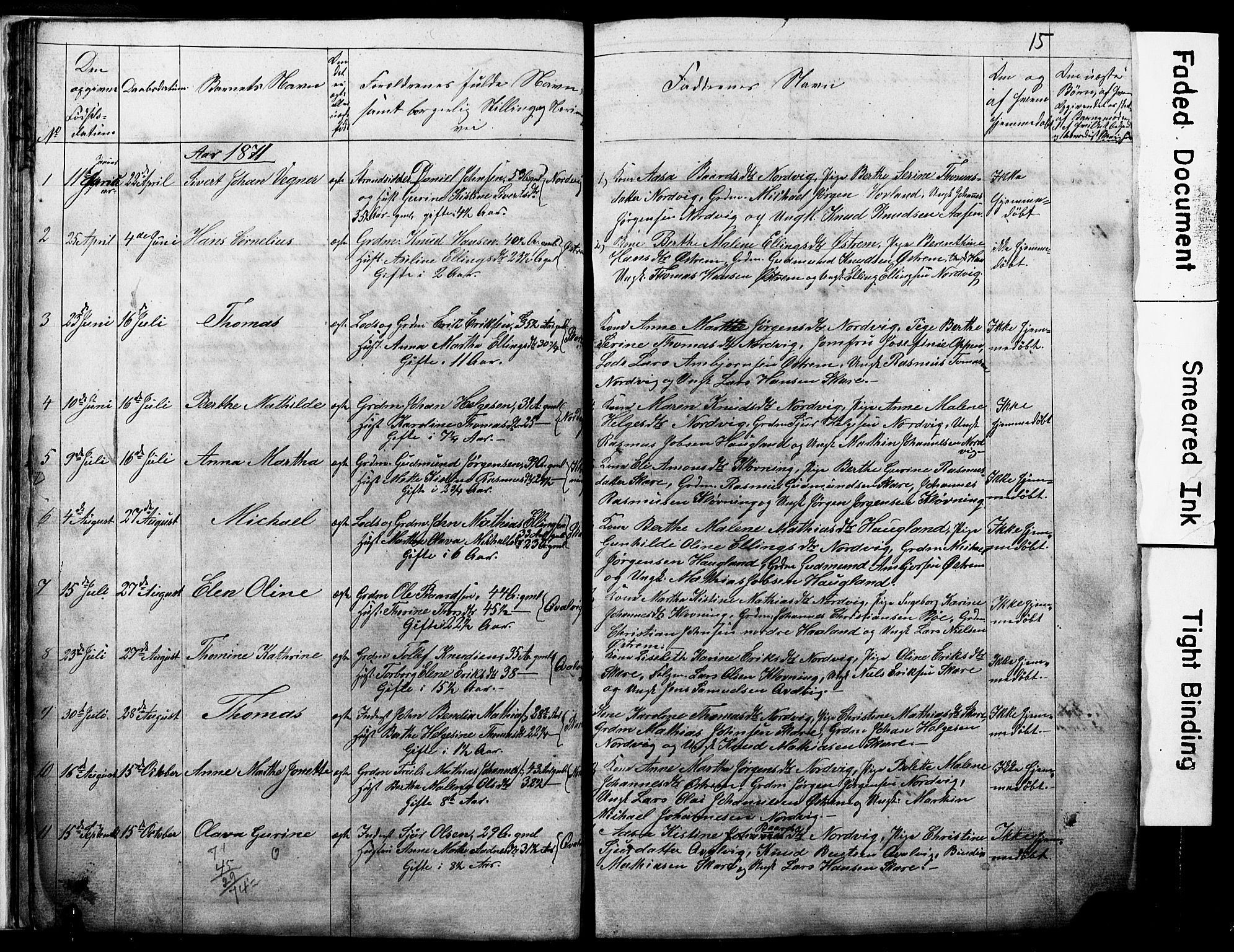 Torvastad sokneprestkontor, SAST/A -101857/H/Ha/Hab/L0005: Parish register (copy) no. B 5, 1857-1908, p. 15