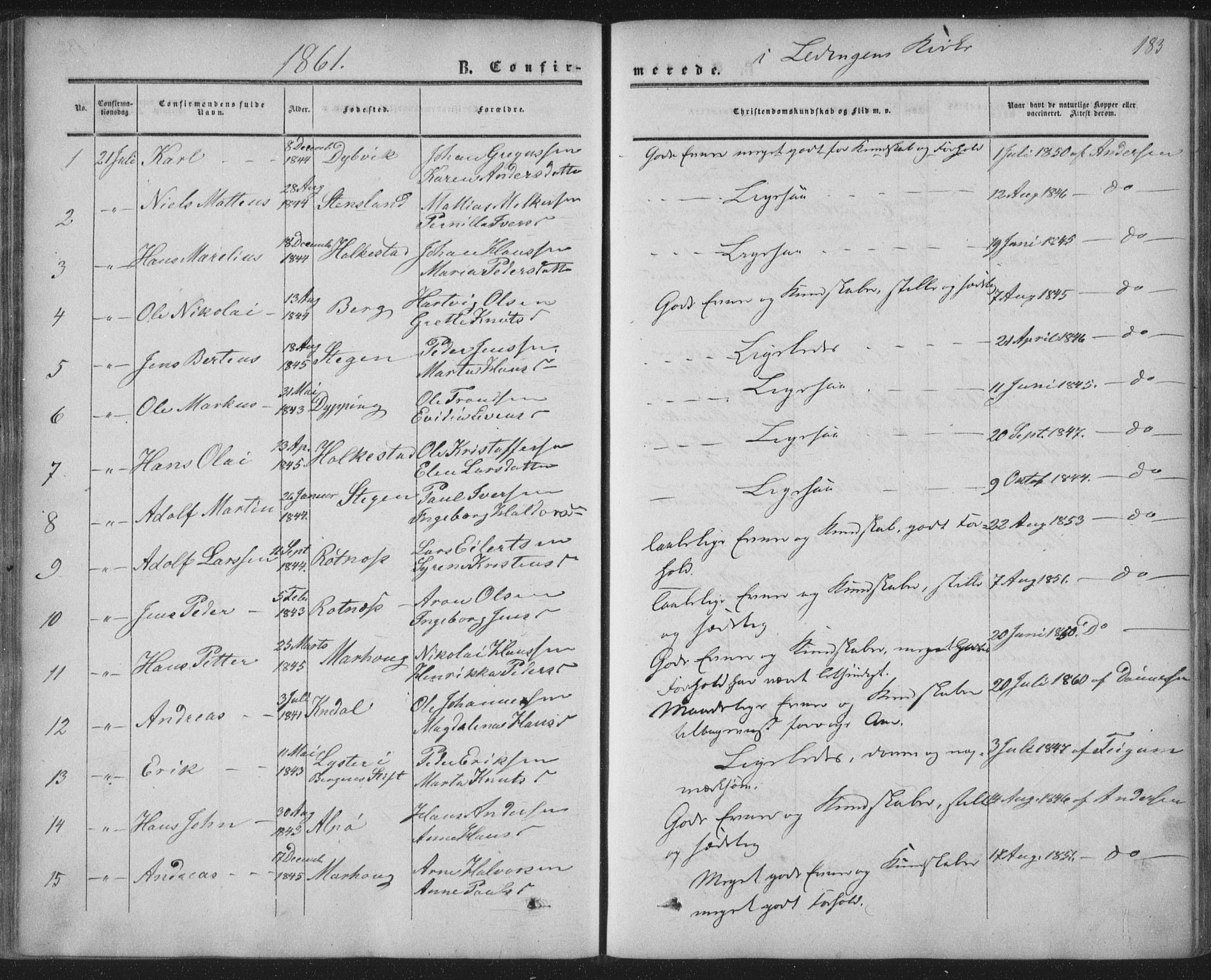 Ministerialprotokoller, klokkerbøker og fødselsregistre - Nordland, SAT/A-1459/855/L0800: Parish register (official) no. 855A08, 1852-1864, p. 183