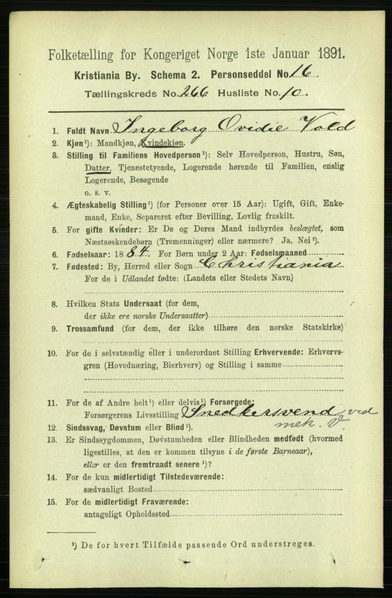 RA, 1891 census for 0301 Kristiania, 1891, p. 161441