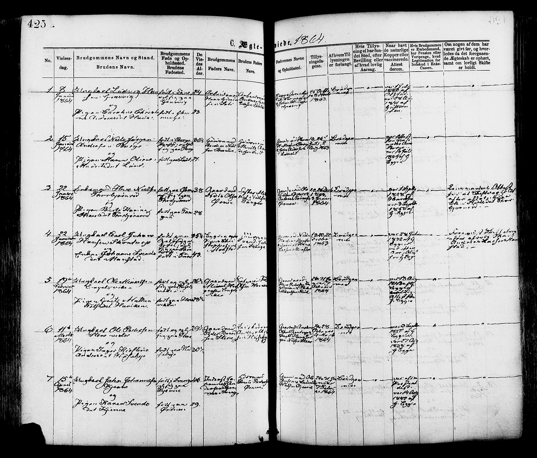 Onsøy prestekontor Kirkebøker, SAO/A-10914/F/Fa/L0004: Parish register (official) no. I 4, 1861-1877, p. 425