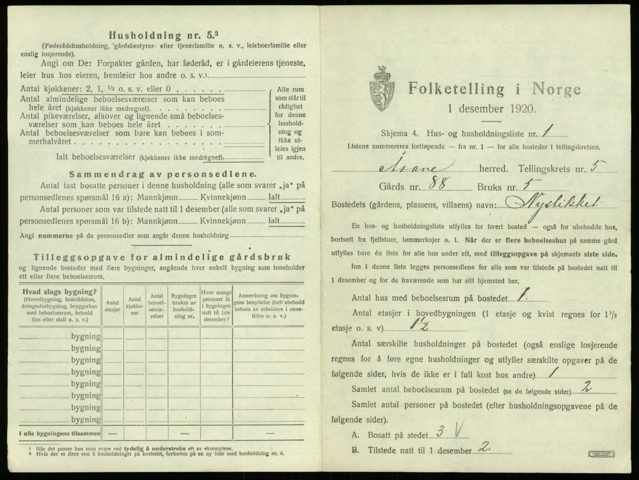 SAB, 1920 census for Åsane, 1920, p. 317