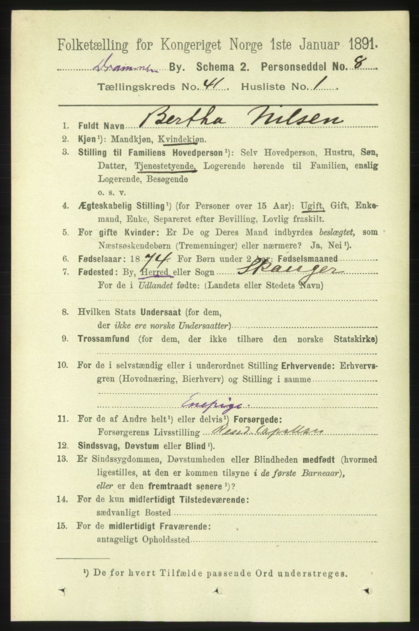 RA, 1891 census for 0602 Drammen, 1891, p. 24159