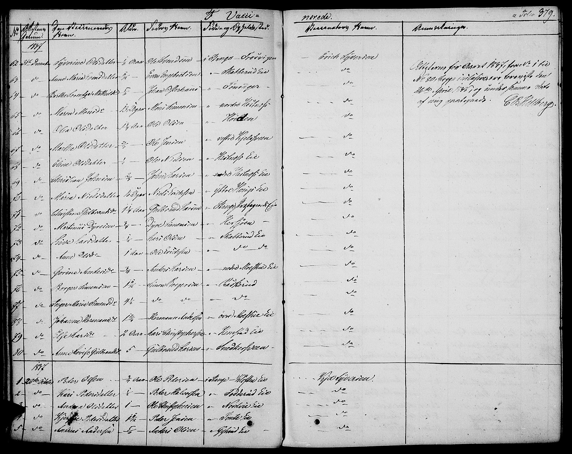 Stange prestekontor, AV/SAH-PREST-002/K/L0009: Parish register (official) no. 9, 1826-1835, p. 379