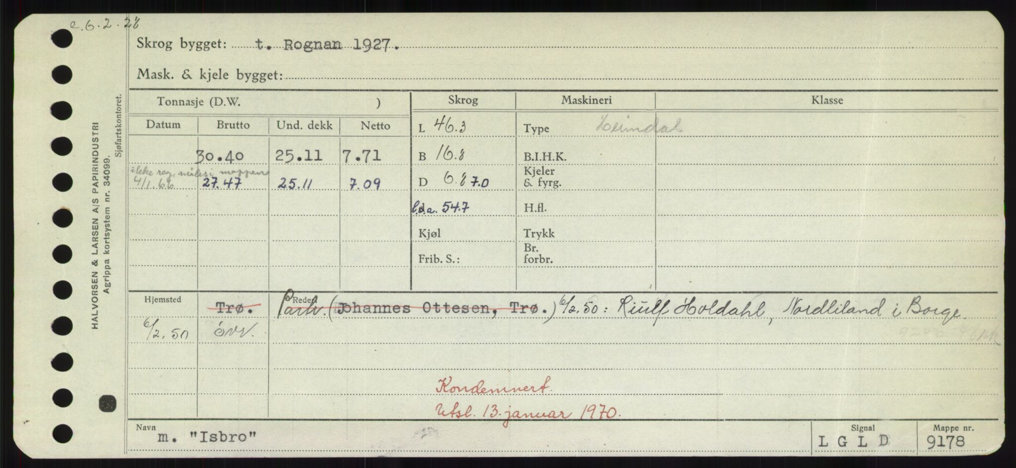 Sjøfartsdirektoratet med forløpere, Skipsmålingen, RA/S-1627/H/Hd/L0018: Fartøy, I, p. 261