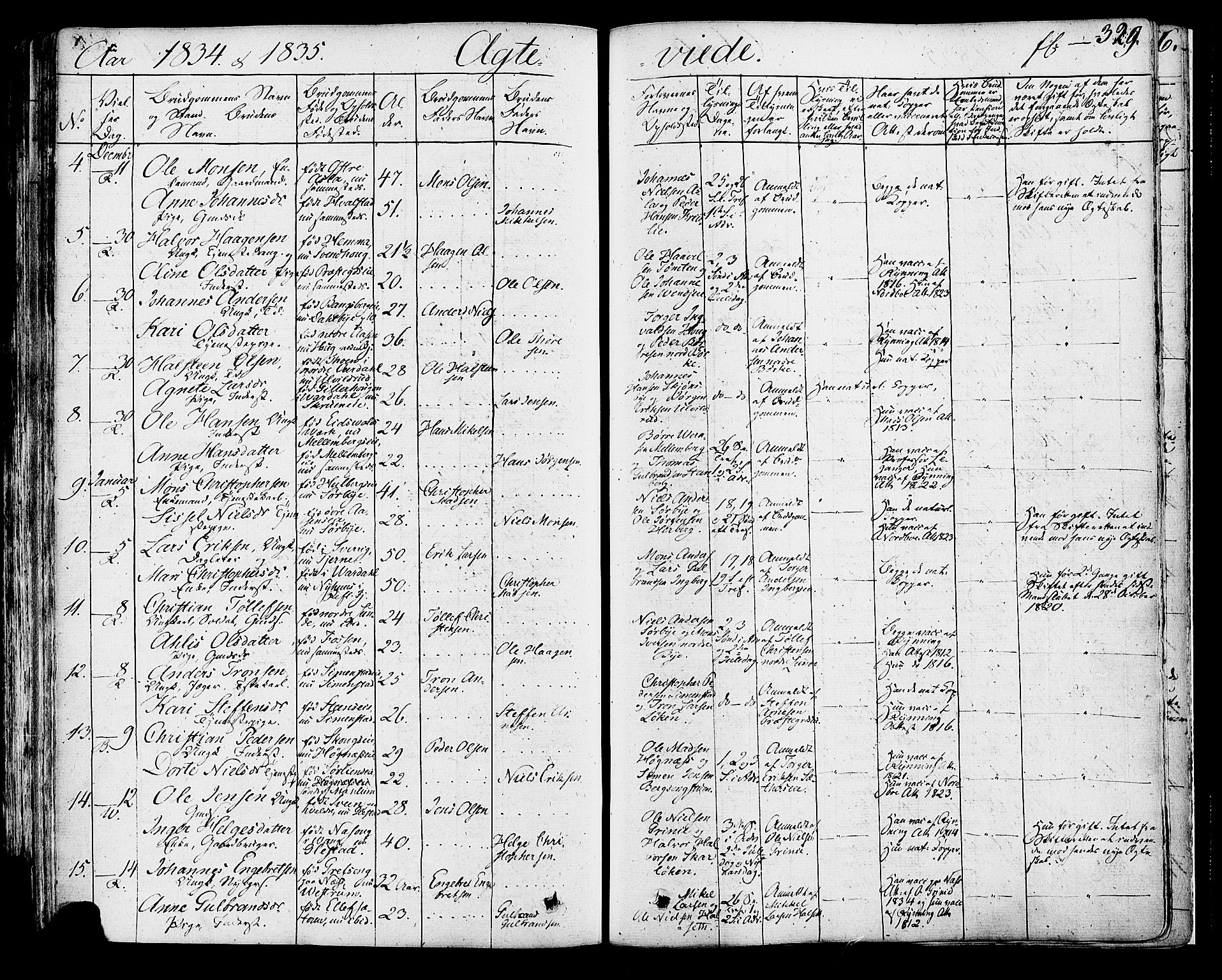 Ringsaker prestekontor, AV/SAH-PREST-014/K/Ka/L0007: Parish register (official) no. 7A, 1826-1837, p. 329