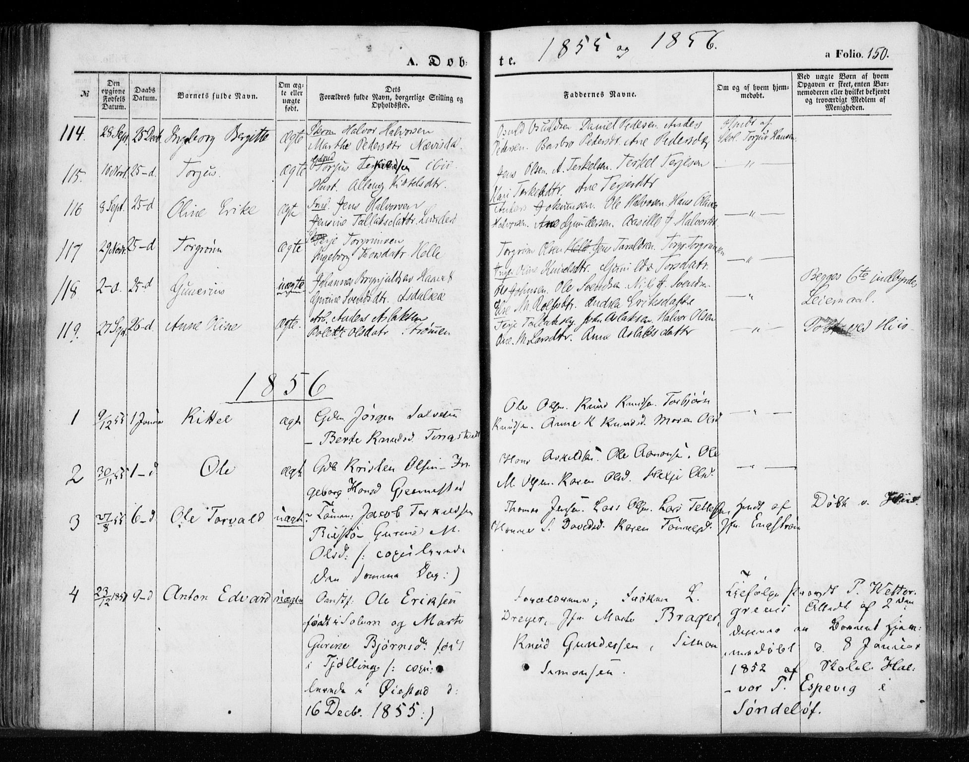 Øyestad sokneprestkontor, SAK/1111-0049/F/Fa/L0014: Parish register (official) no. A 14, 1843-1856, p. 150