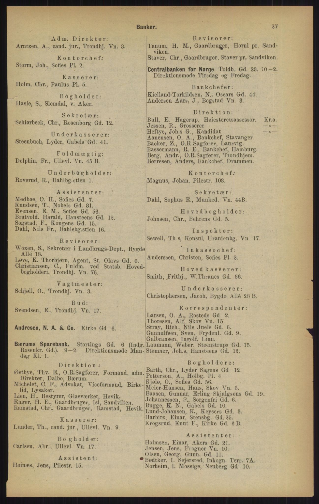 Kristiania/Oslo adressebok, PUBL/-, 1902, p. 27