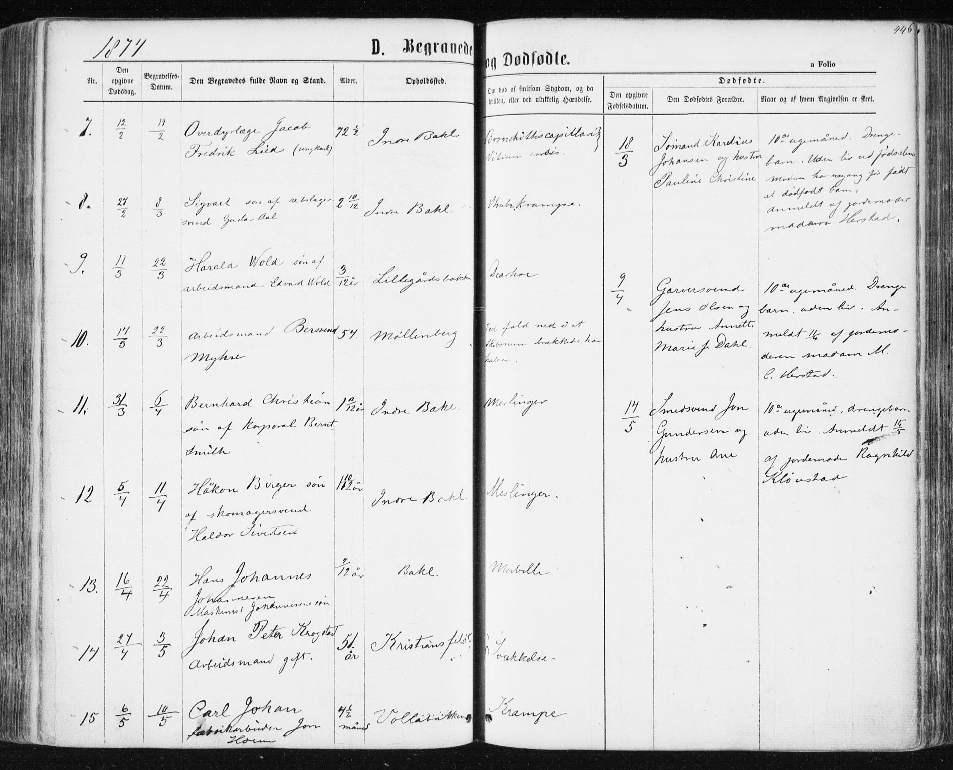 Ministerialprotokoller, klokkerbøker og fødselsregistre - Sør-Trøndelag, AV/SAT-A-1456/604/L0186: Parish register (official) no. 604A07, 1866-1877, p. 446