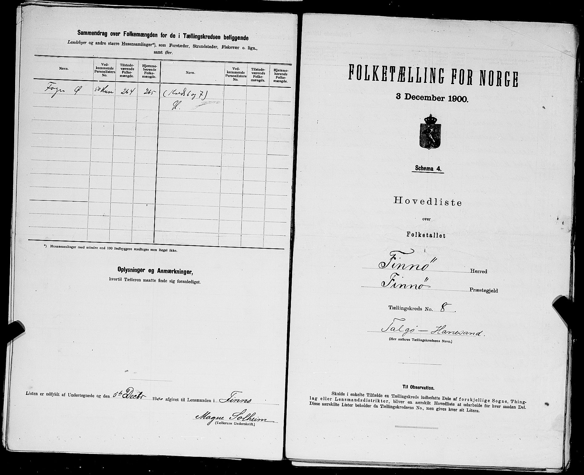 SAST, 1900 census for Finnøy, 1900, p. 29