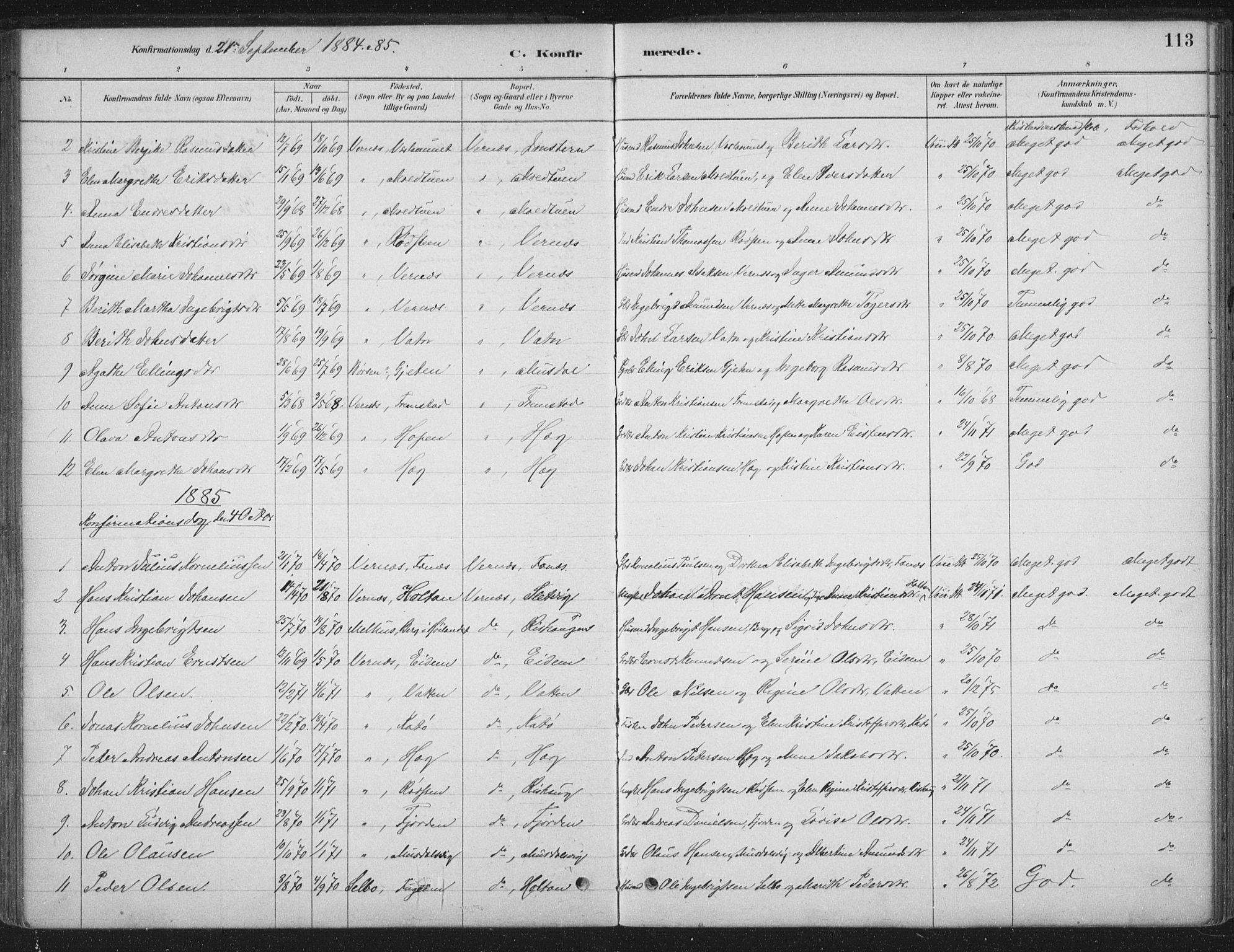 Ministerialprotokoller, klokkerbøker og fødselsregistre - Sør-Trøndelag, SAT/A-1456/662/L0755: Parish register (official) no. 662A01, 1879-1905, p. 113