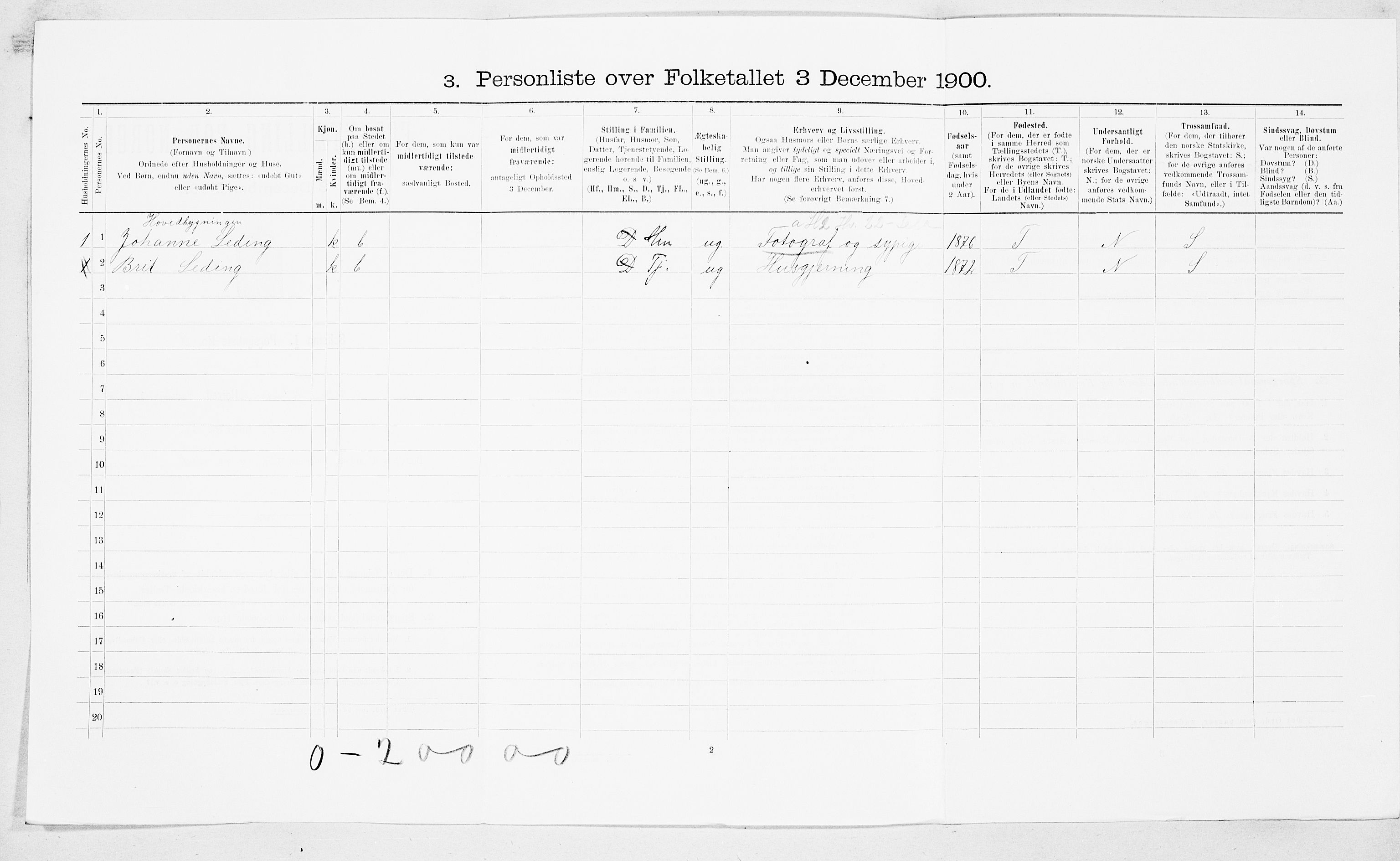 SAT, 1900 census for Sunndal, 1900, p. 313