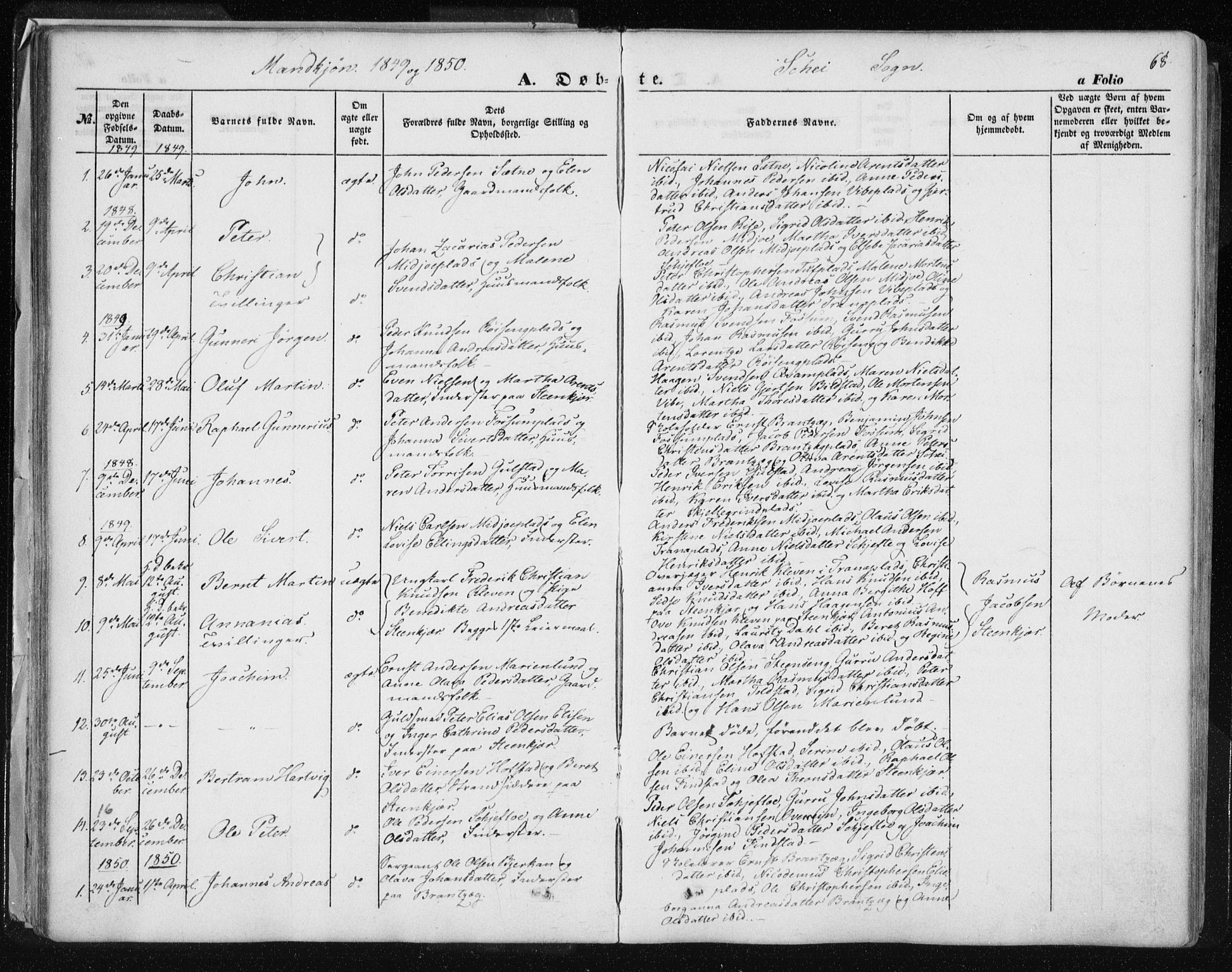 Ministerialprotokoller, klokkerbøker og fødselsregistre - Nord-Trøndelag, SAT/A-1458/735/L0342: Parish register (official) no. 735A07 /2, 1849-1862, p. 68