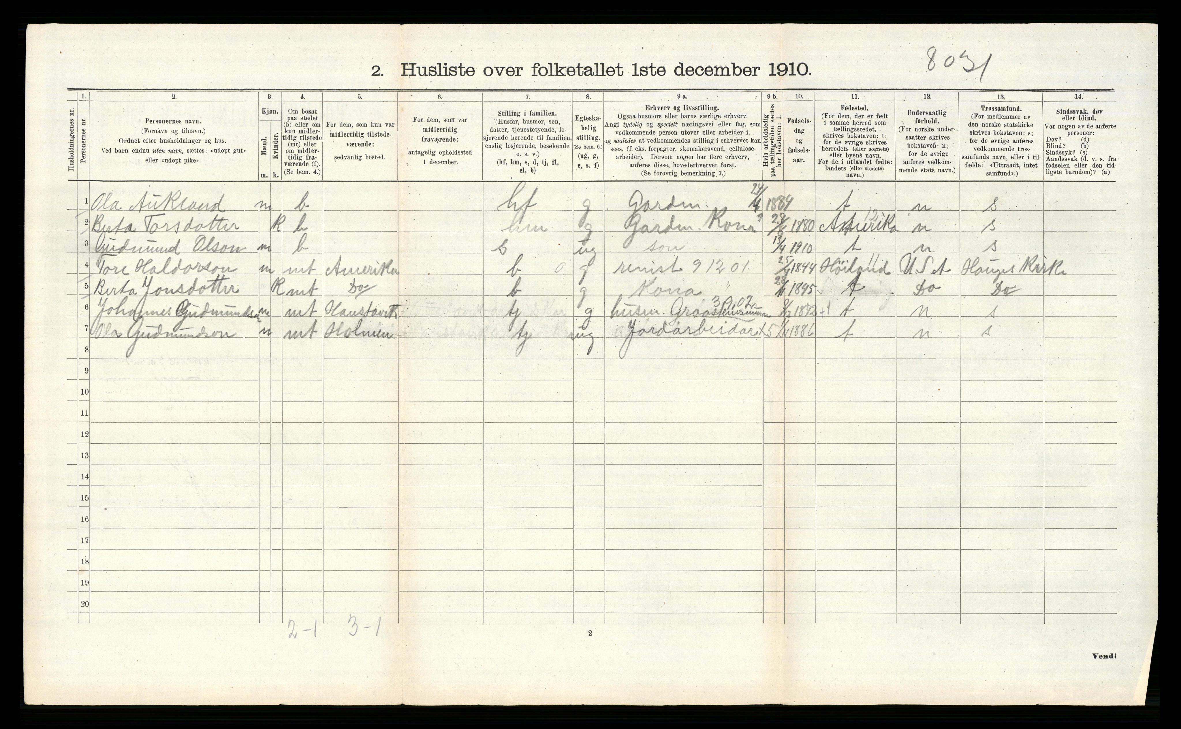 RA, 1910 census for Hjelmeland, 1910, p. 163