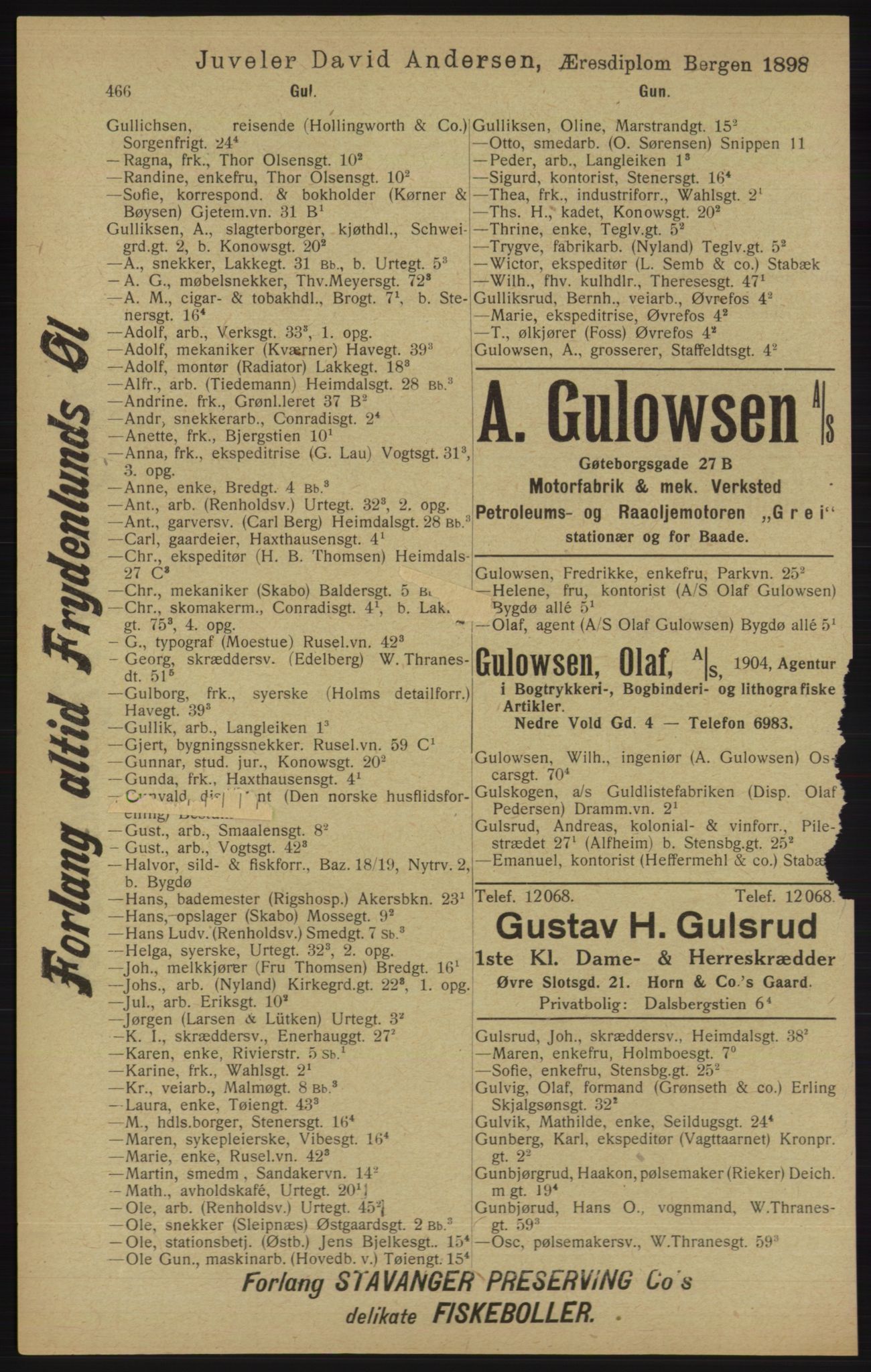 Kristiania/Oslo adressebok, PUBL/-, 1913, p. 478