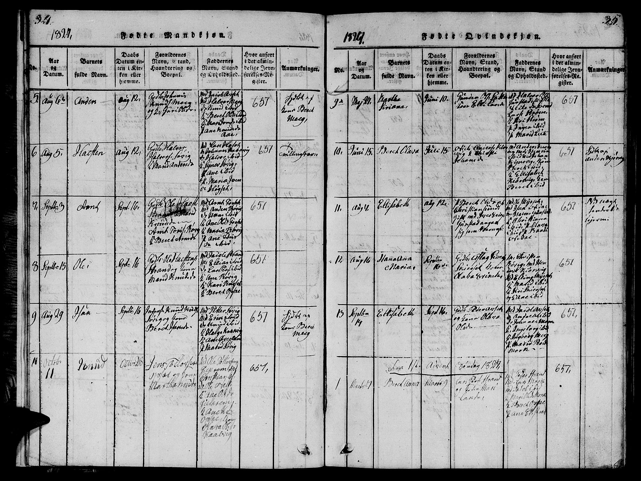 Ministerialprotokoller, klokkerbøker og fødselsregistre - Møre og Romsdal, AV/SAT-A-1454/568/L0811: Parish register (copy) no. 568C01, 1819-1828, p. 34-35