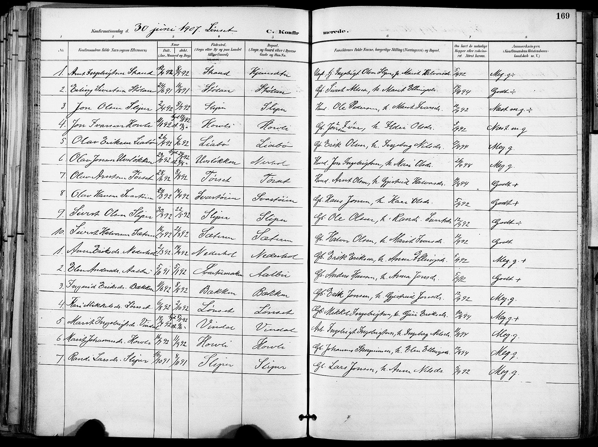 Ministerialprotokoller, klokkerbøker og fødselsregistre - Sør-Trøndelag, AV/SAT-A-1456/678/L0902: Parish register (official) no. 678A11, 1895-1911, p. 169