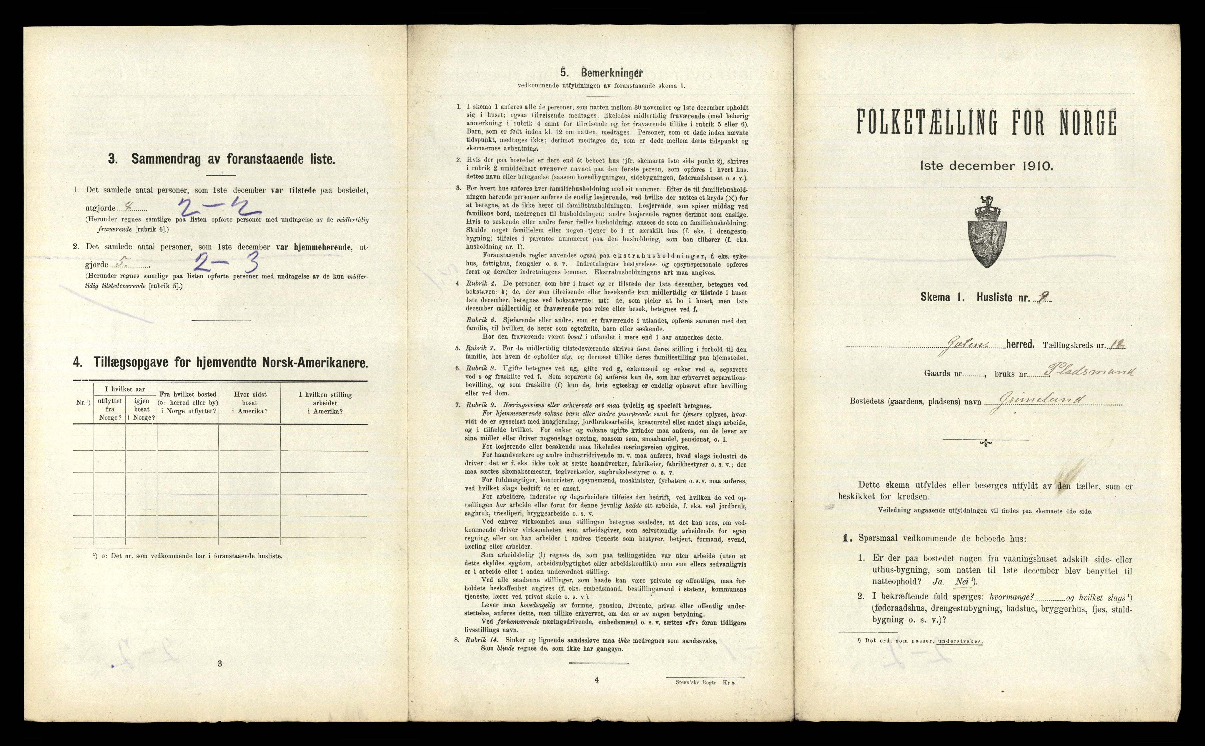 RA, 1910 census for Gulen, 1910, p. 1044