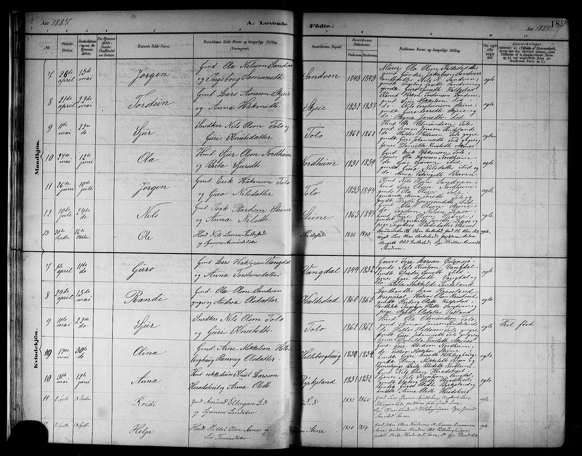 Kvam sokneprestembete, SAB/A-76201/H/Hab: Parish register (copy) no. B 3, 1884-1916, p. 18