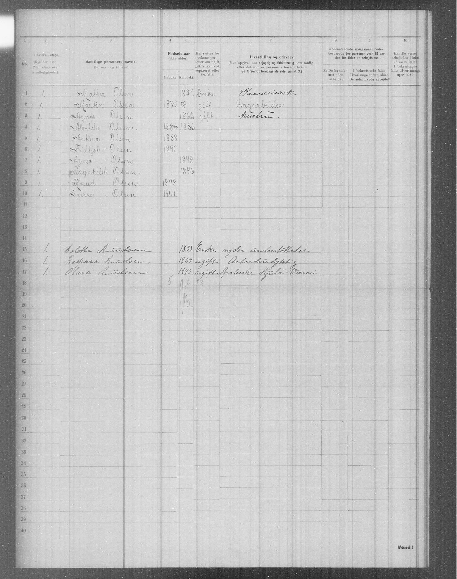 OBA, Municipal Census 1902 for Kristiania, 1902, p. 2900