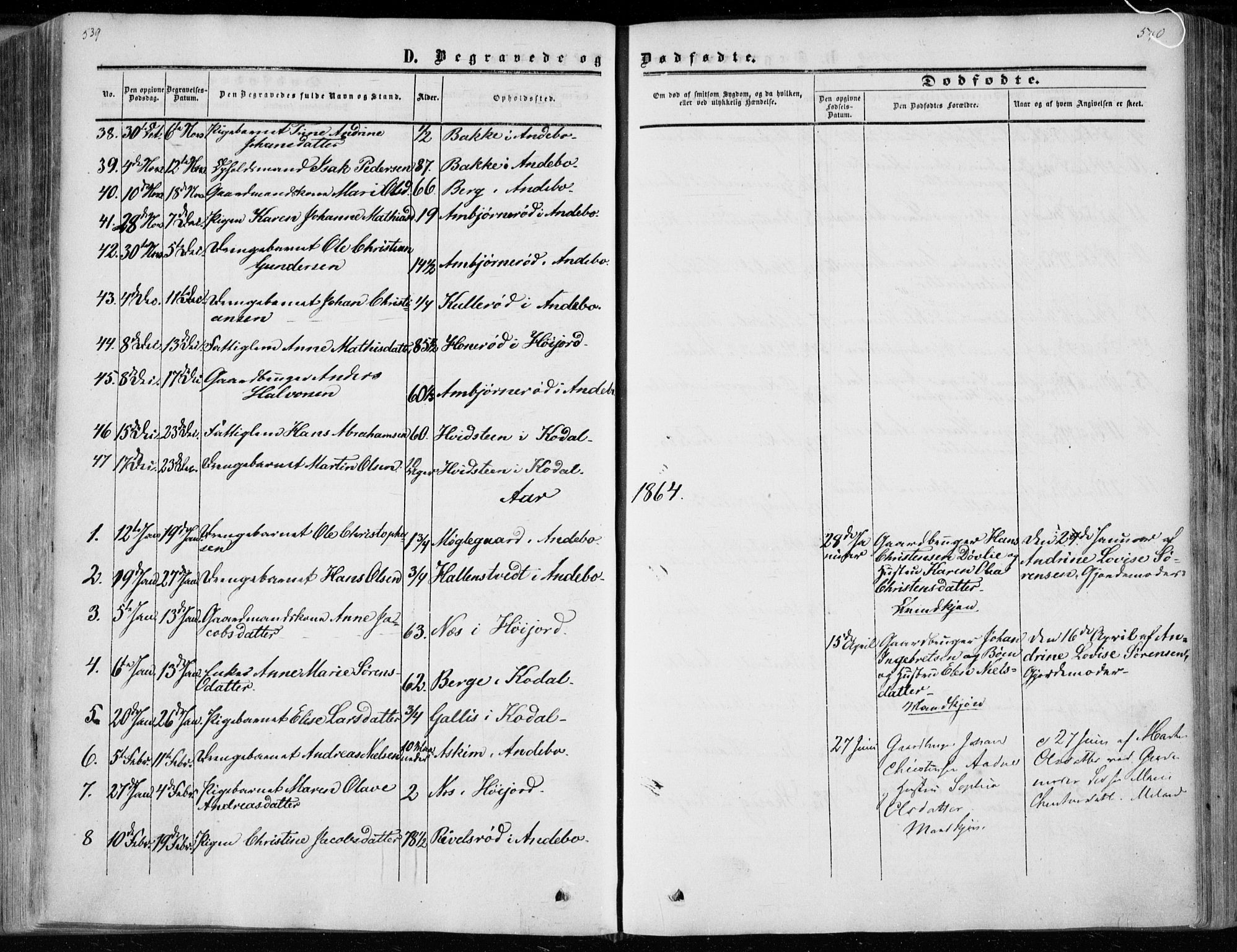 Andebu kirkebøker, AV/SAKO-A-336/F/Fa/L0005: Parish register (official) no. 5, 1857-1870, p. 539-540