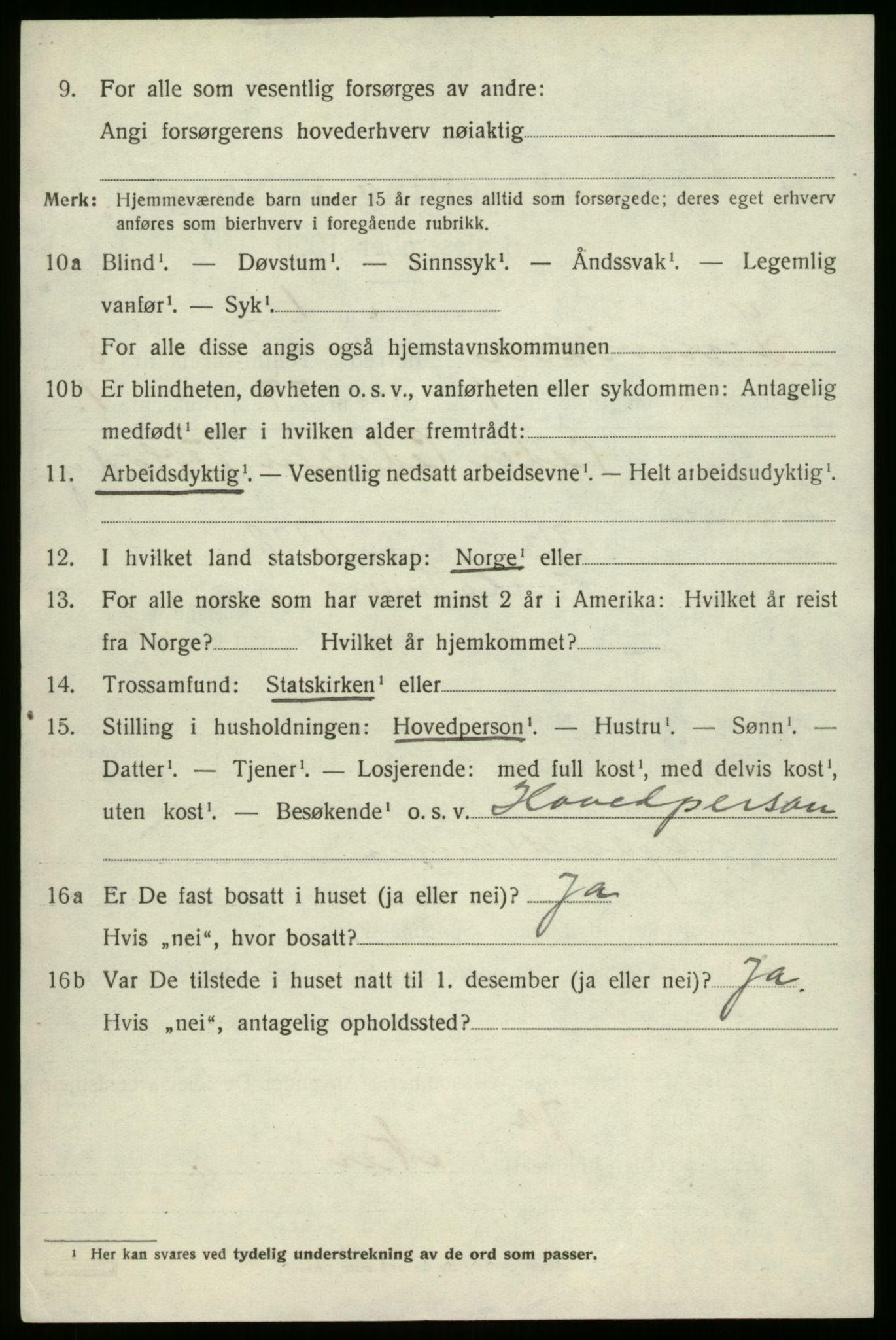 SAB, 1920 census for Innvik, 1920, p. 3432