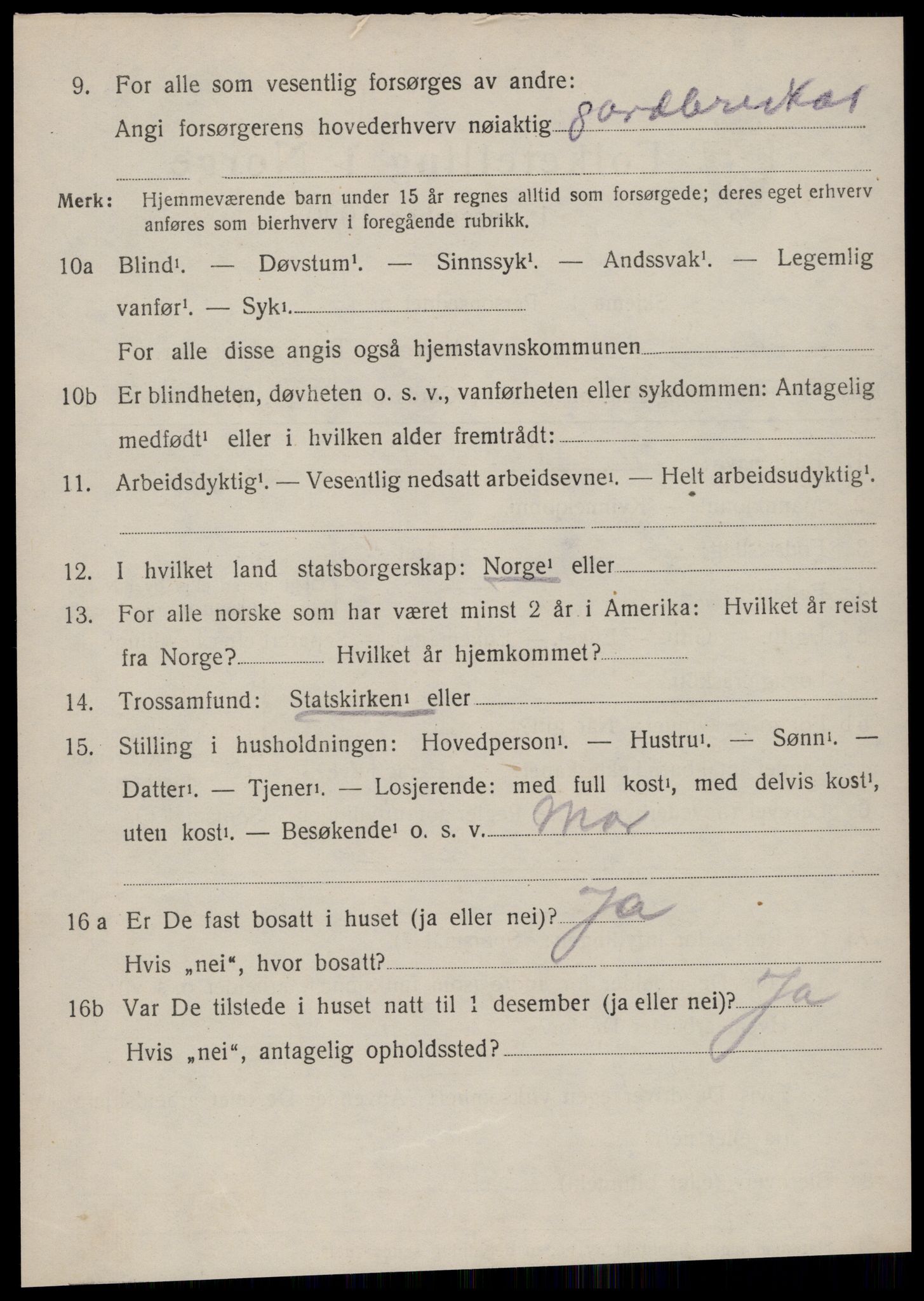 SAT, 1920 census for Norddal, 1920, p. 4278