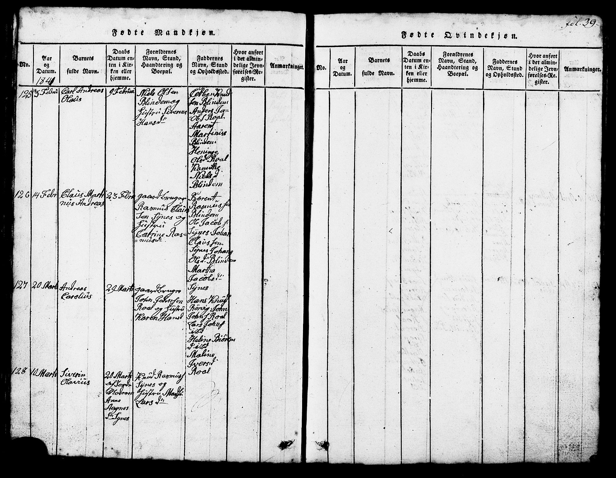 Ministerialprotokoller, klokkerbøker og fødselsregistre - Møre og Romsdal, SAT/A-1454/537/L0520: Parish register (copy) no. 537C01, 1819-1868, p. 39