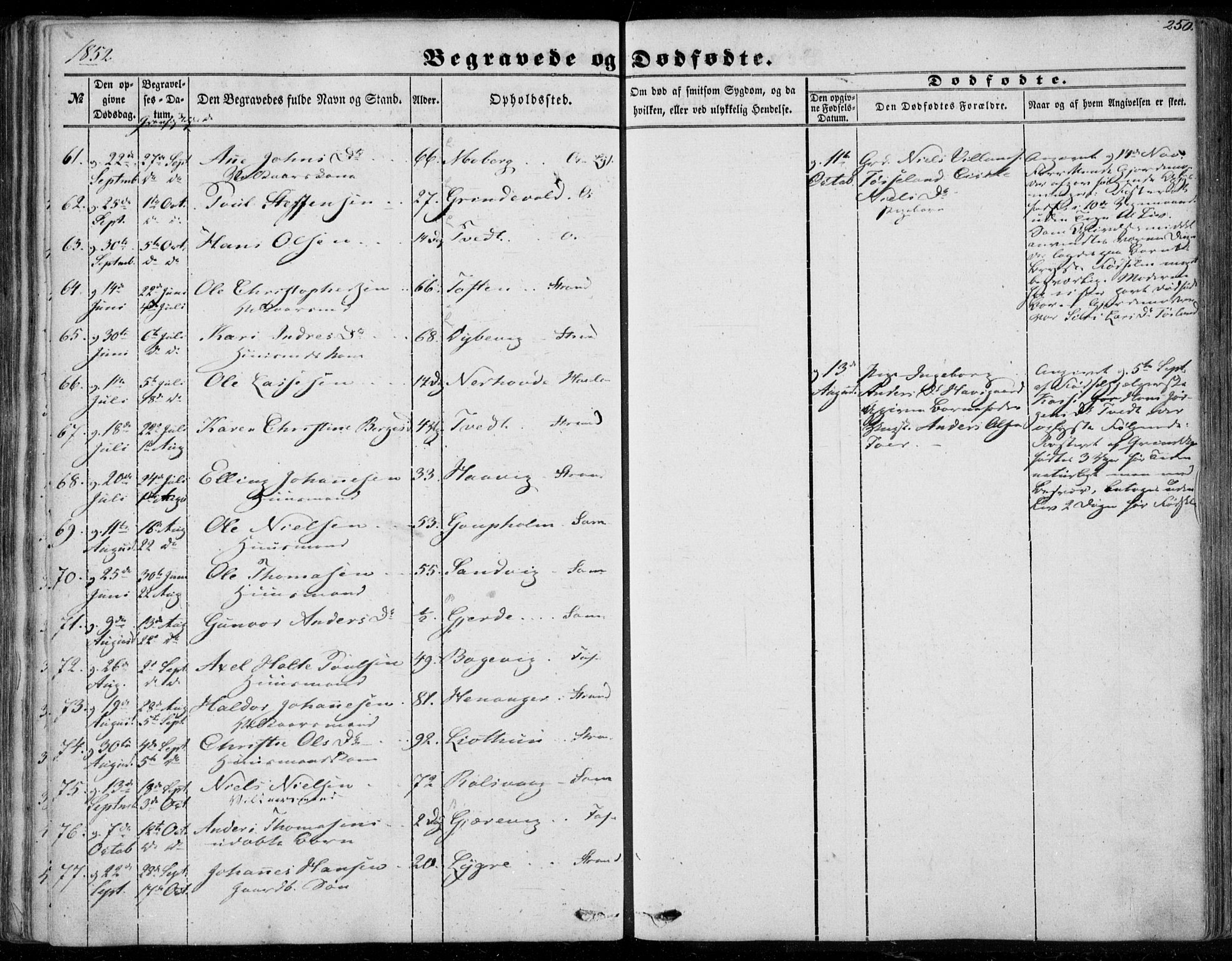 Os sokneprestembete, AV/SAB-A-99929: Parish register (official) no. A 16, 1851-1859, p. 250