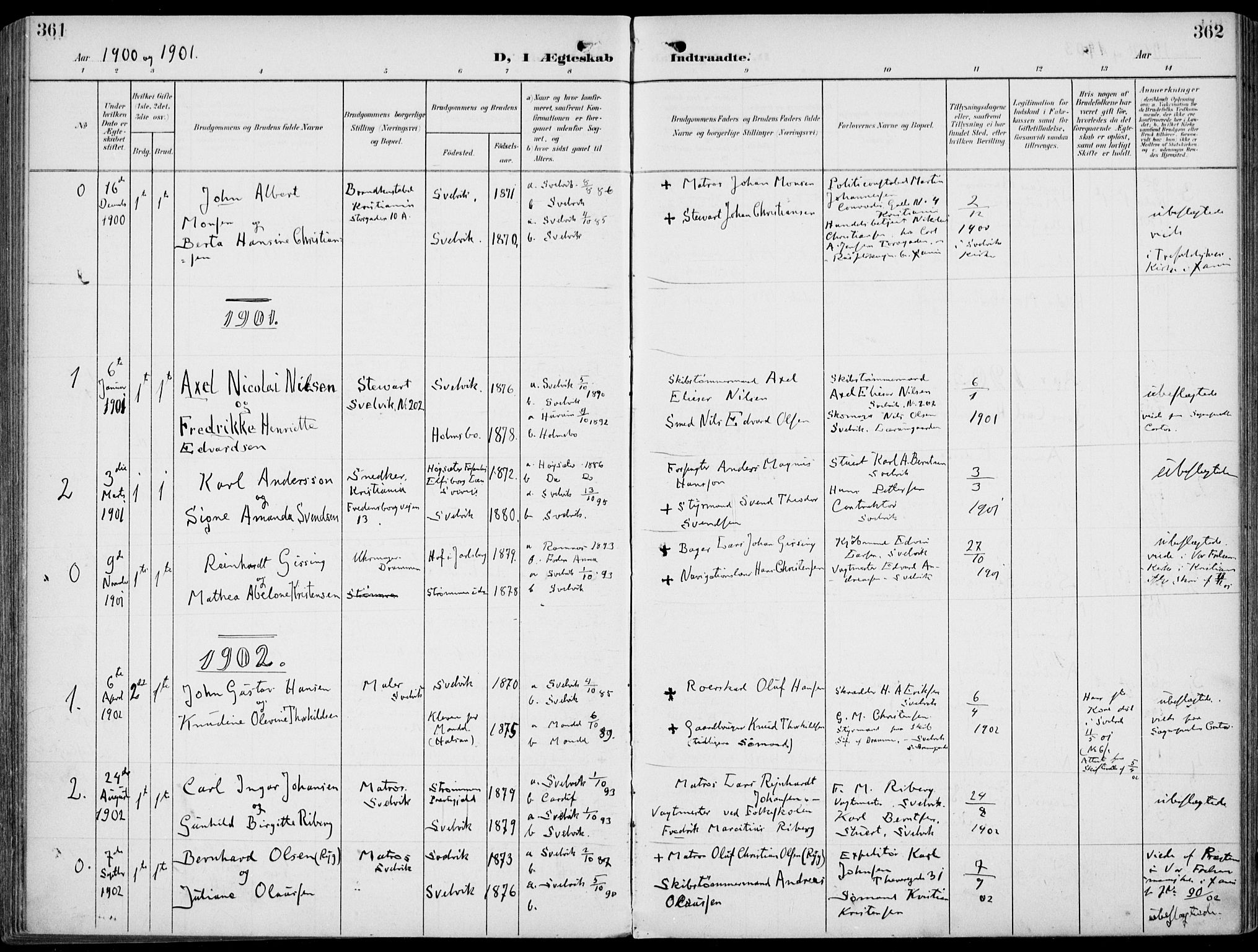 Strømm kirkebøker, AV/SAKO-A-322/F/Fb/L0002: Parish register (official) no. II 2, 1900-1919, p. 361-362