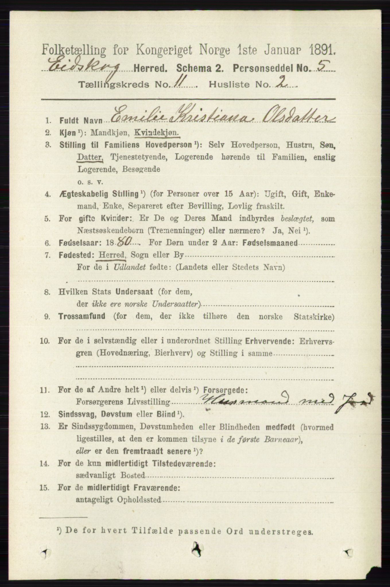 RA, 1891 census for 0420 Eidskog, 1891, p. 6773