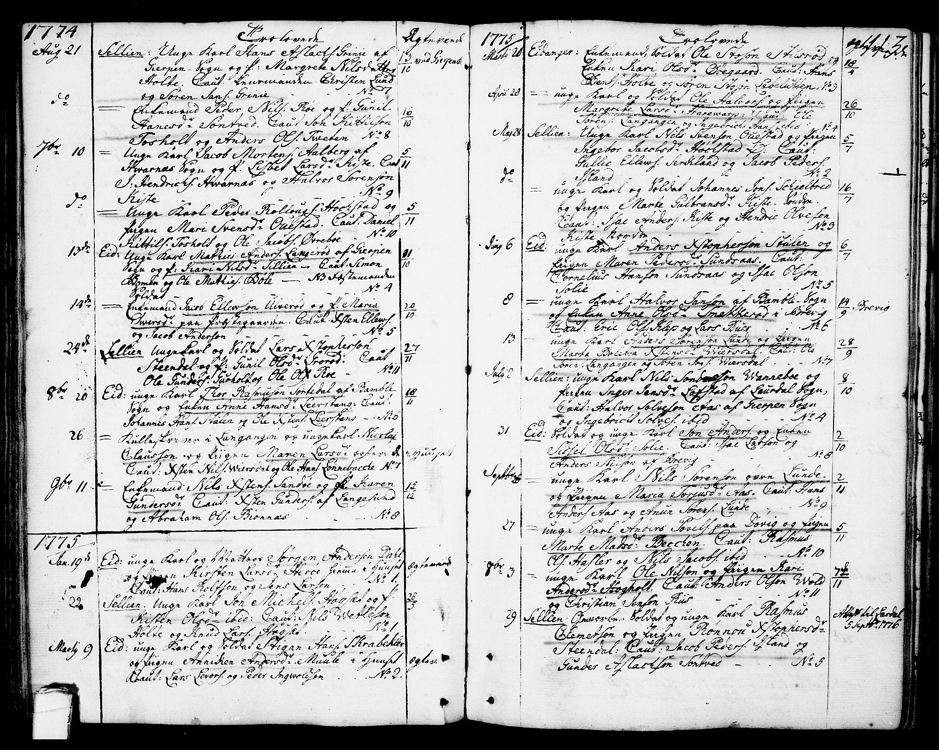 Eidanger kirkebøker, SAKO/A-261/F/Fa/L0006: Parish register (official) no. 6, 1764-1814, p. 113