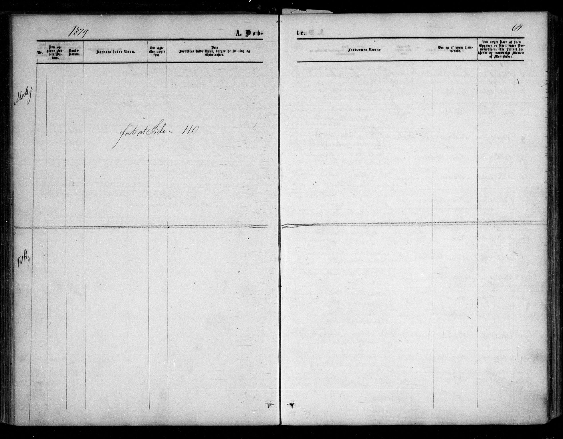 Nes prestekontor Kirkebøker, AV/SAO-A-10410/F/Fc/L0001: Parish register (official) no. III 1, 1859-1882, p. 64