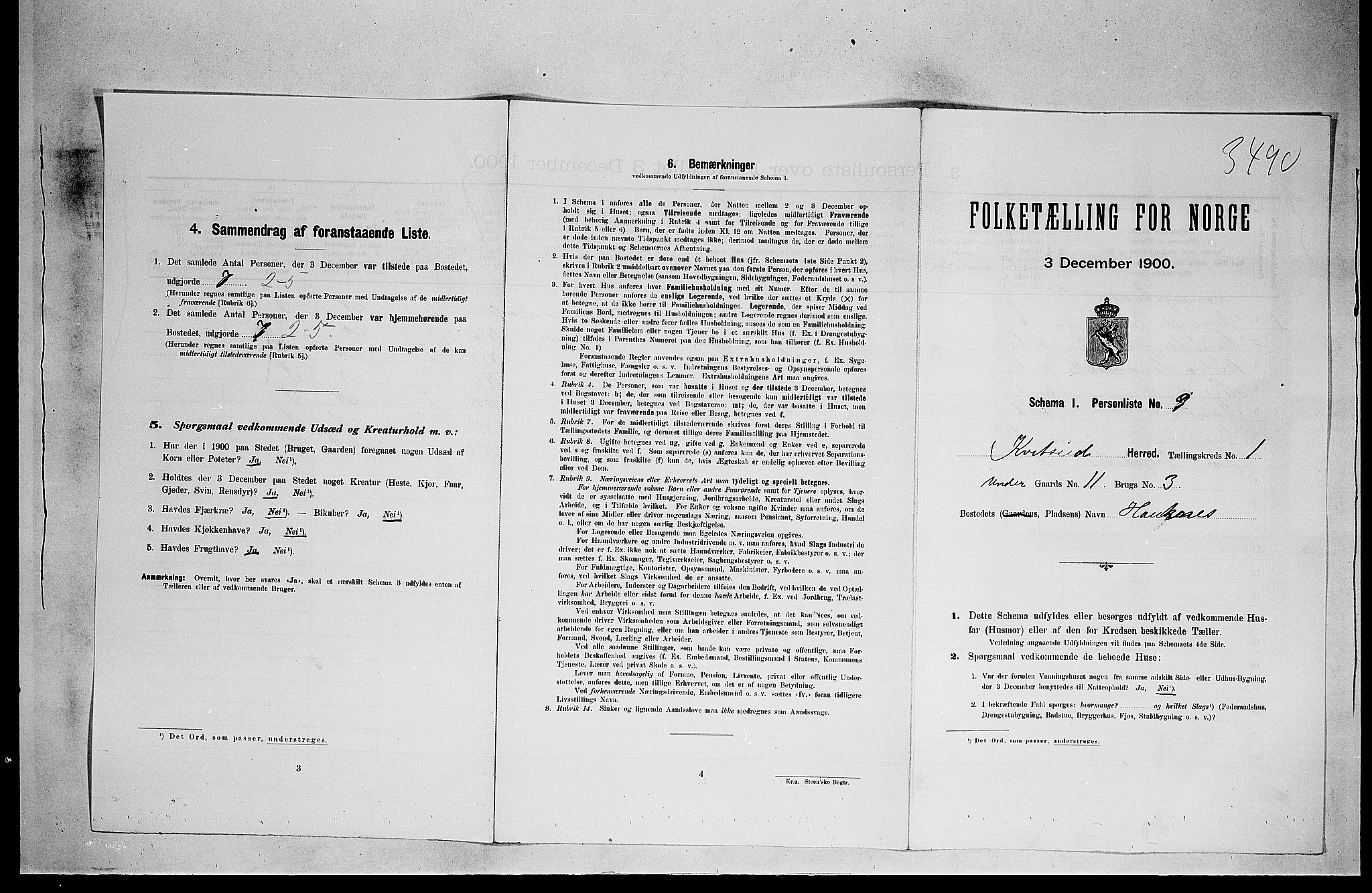 SAKO, 1900 census for Kviteseid, 1900, p. 128