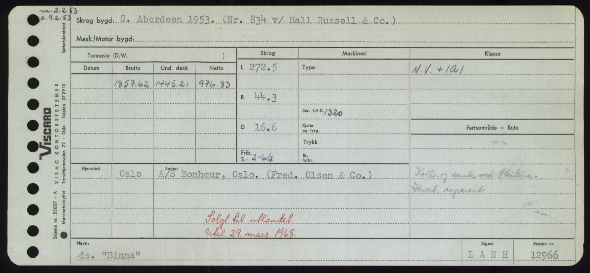 Sjøfartsdirektoratet med forløpere, Skipsmålingen, RA/S-1627/H/Hd/L0004: Fartøy, Bia-Boy, p. 55