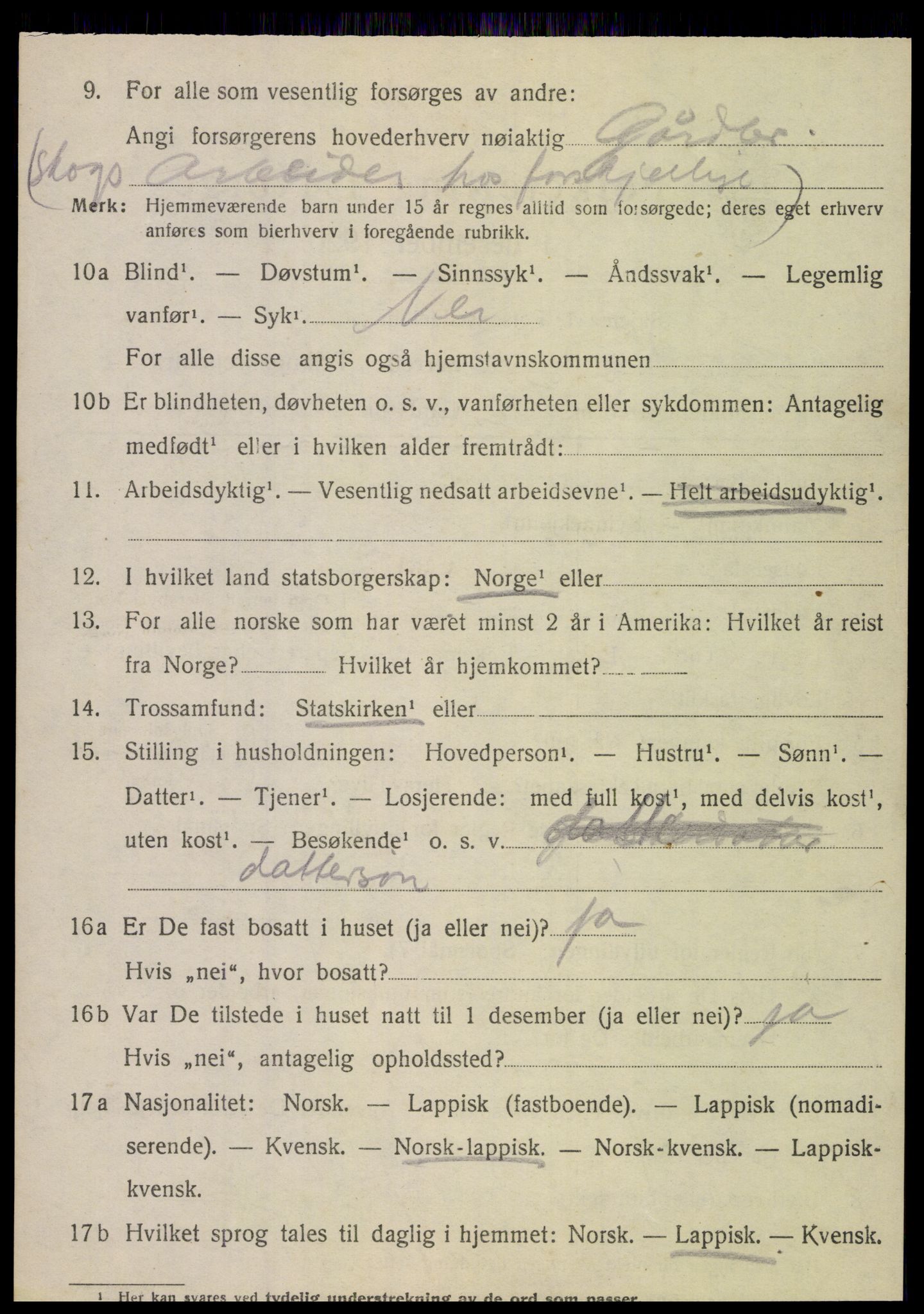 SAT, 1920 census for Hamarøy, 1920, p. 6777