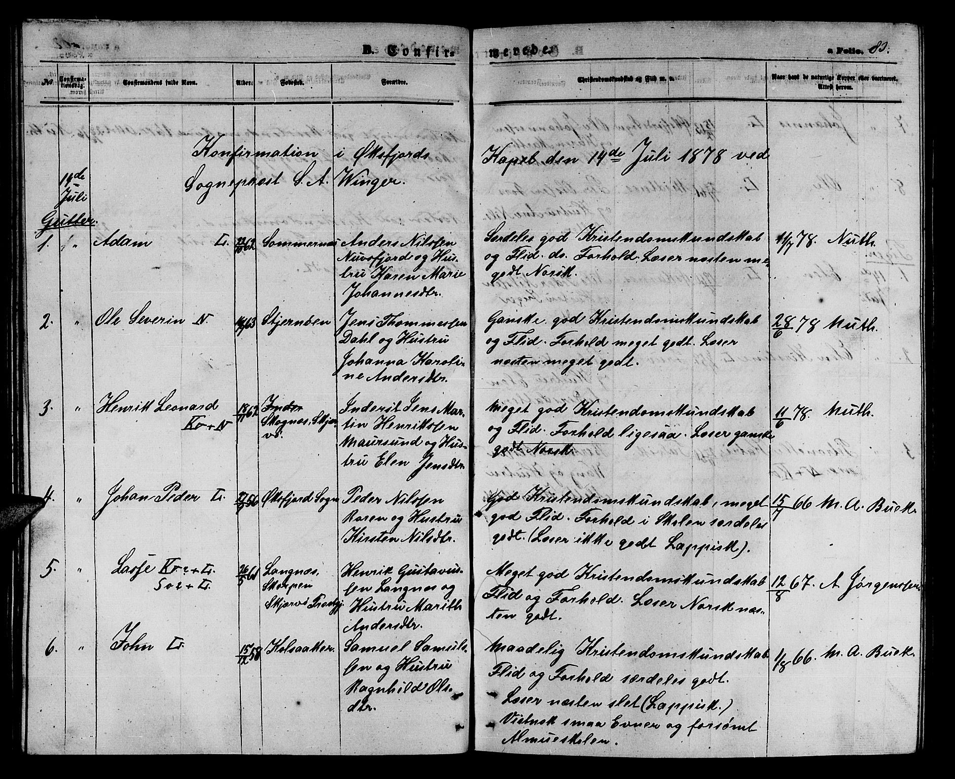 Loppa sokneprestkontor, SATØ/S-1339/H/Hb/L0004klokker: Parish register (copy) no. 4, 1864-1880, p. 83