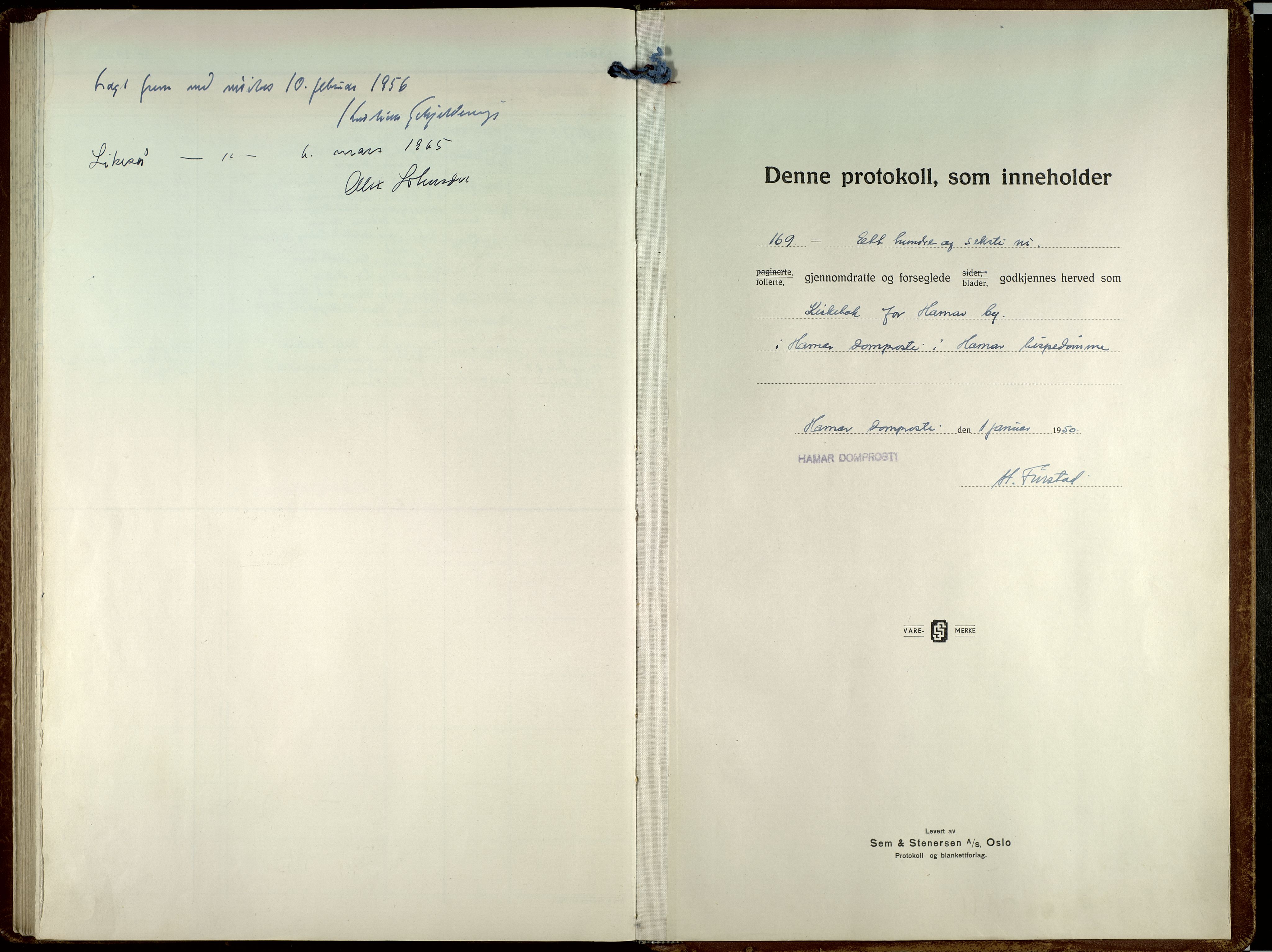 Hamar prestekontor, SAH/DOMPH-002/H/Ha/Haa/L0009: Parish register (official) no. 9, 1950-1960